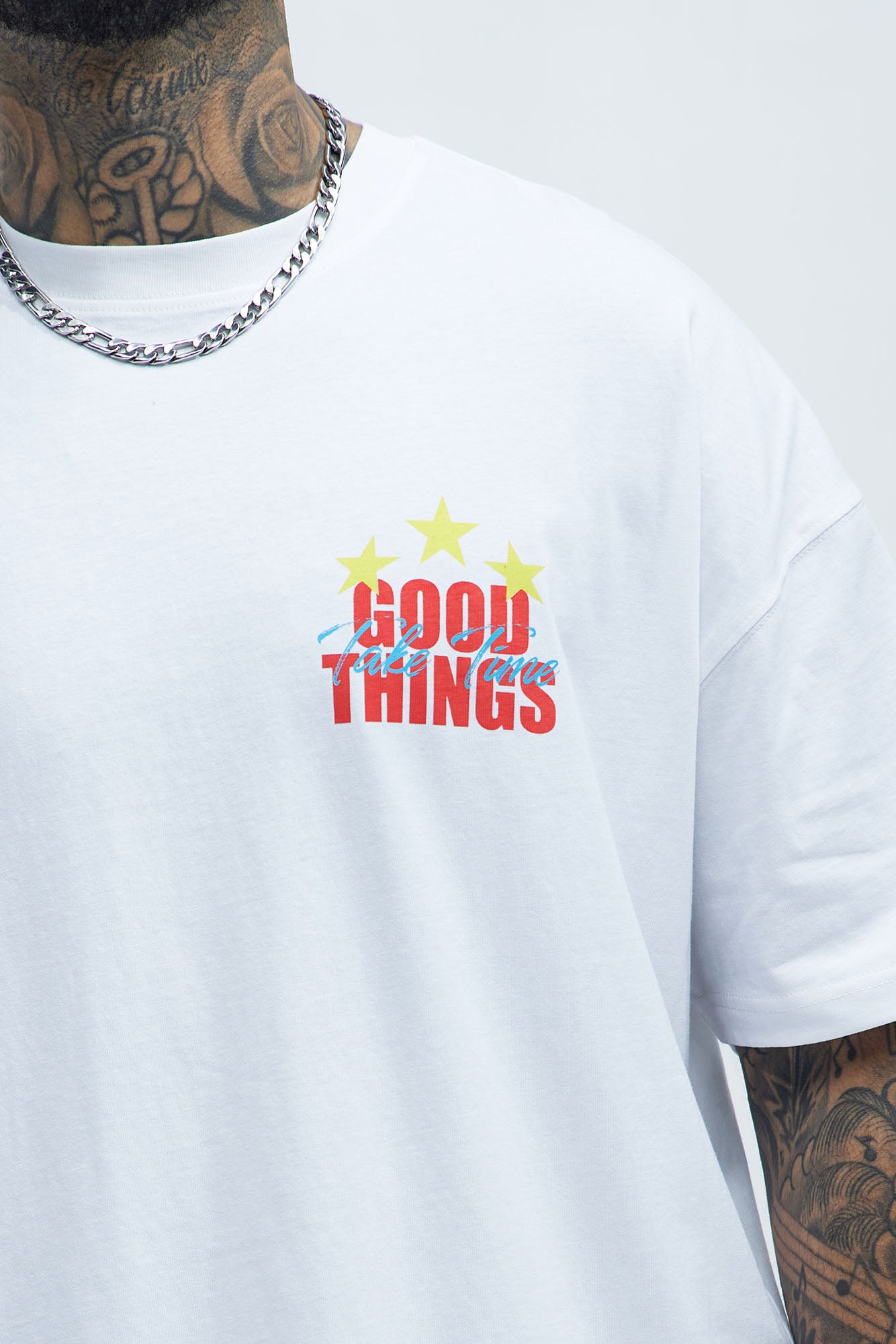 Good Things Come Oversized Short Sleeve Tee - White - Image 3
