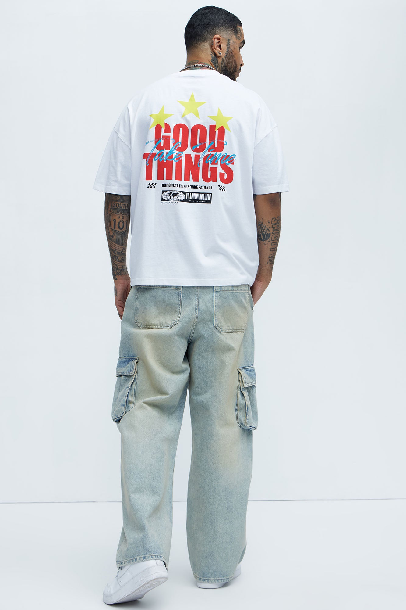 Good Things Come Oversized Short Sleeve Tee - White - Image 5