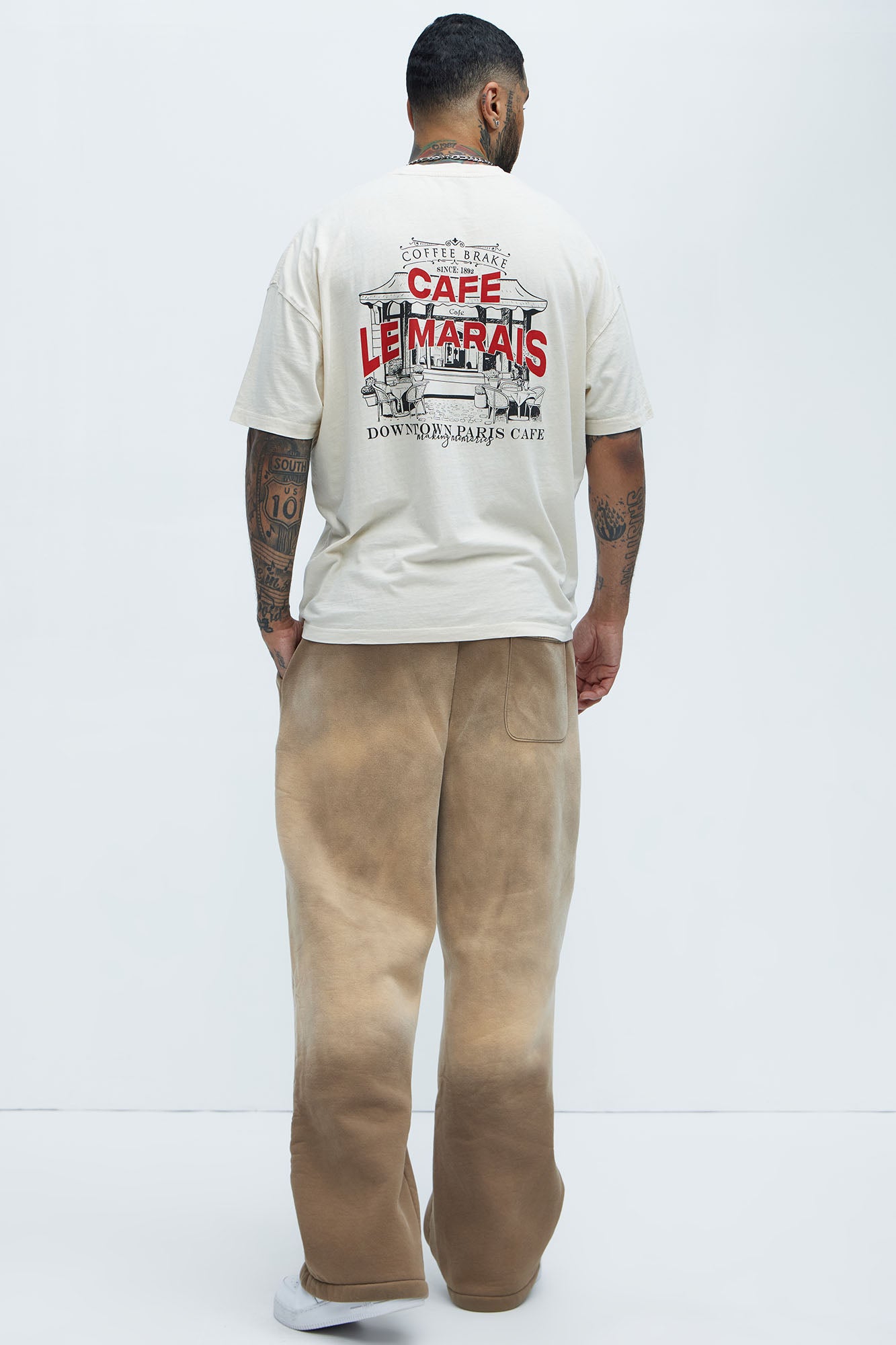Cafe Le Marais Oversized Short Sleeve Tee - Cream - Image 5