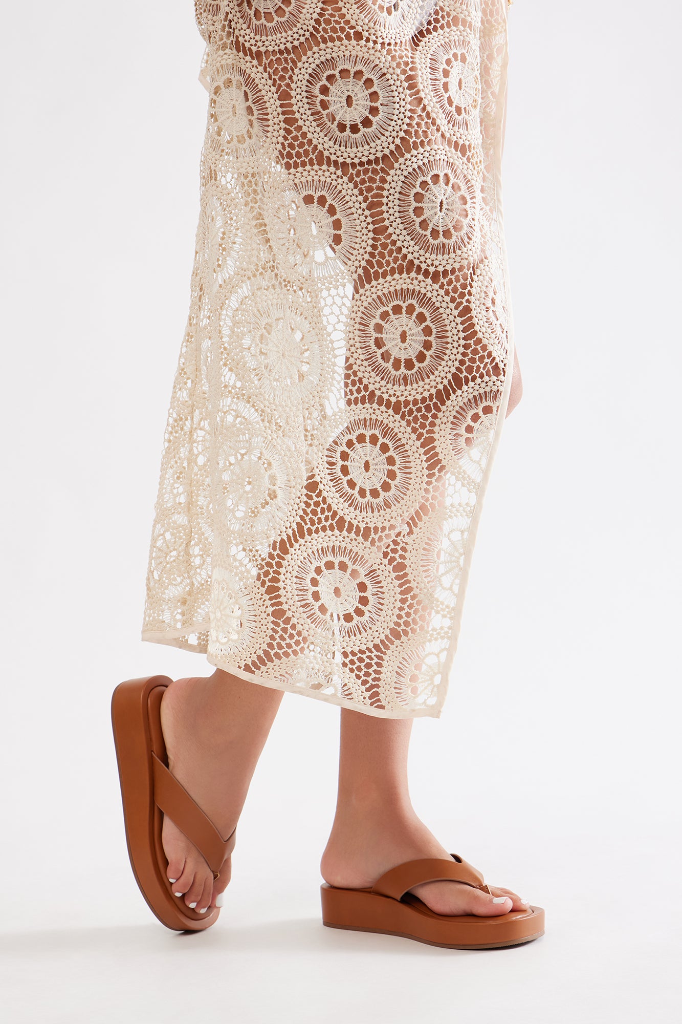 Tropics Platform Flip Flops - Tan - Image 4