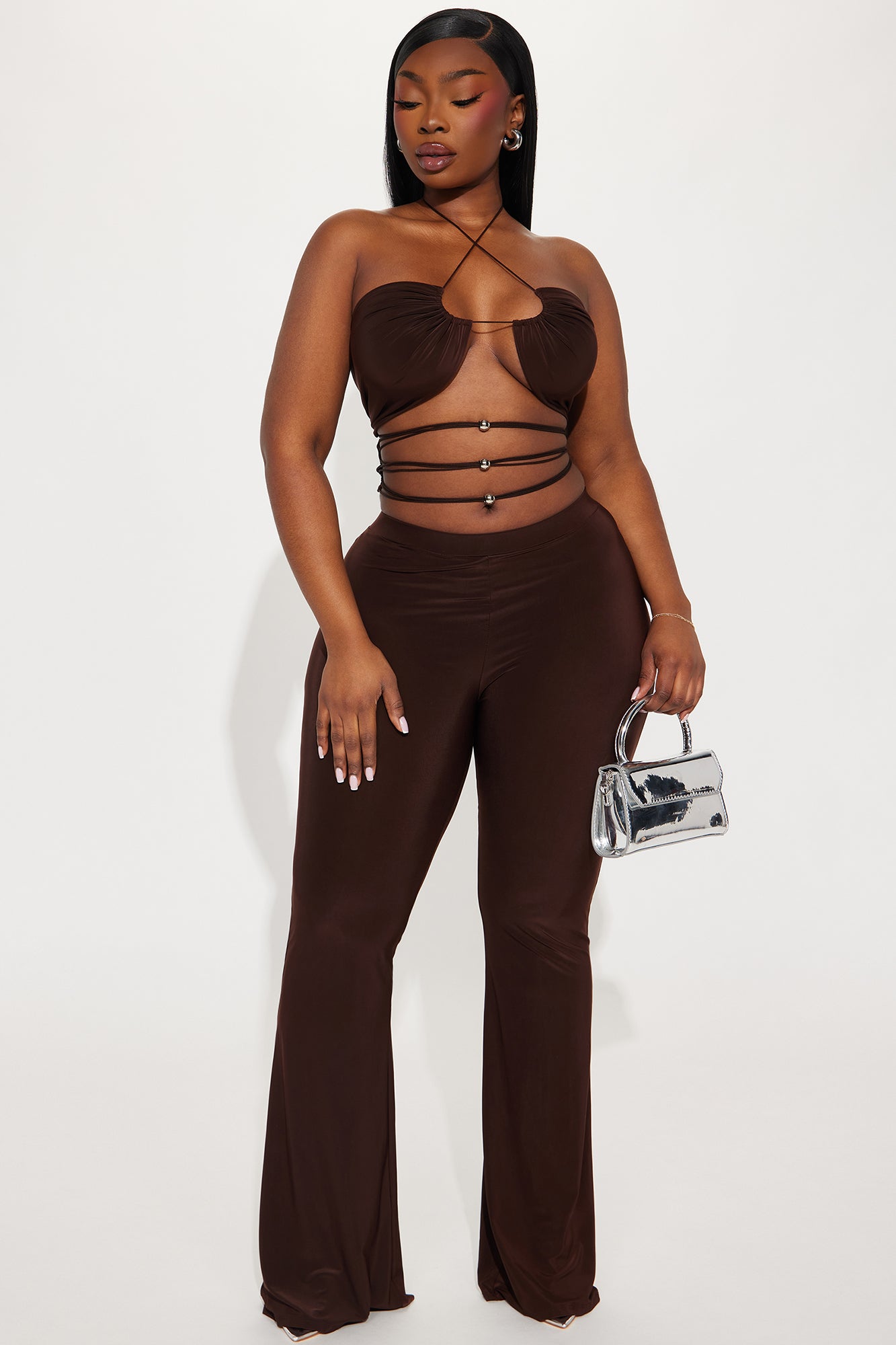 Sassy Mood Pant Set - Brown - Image 7