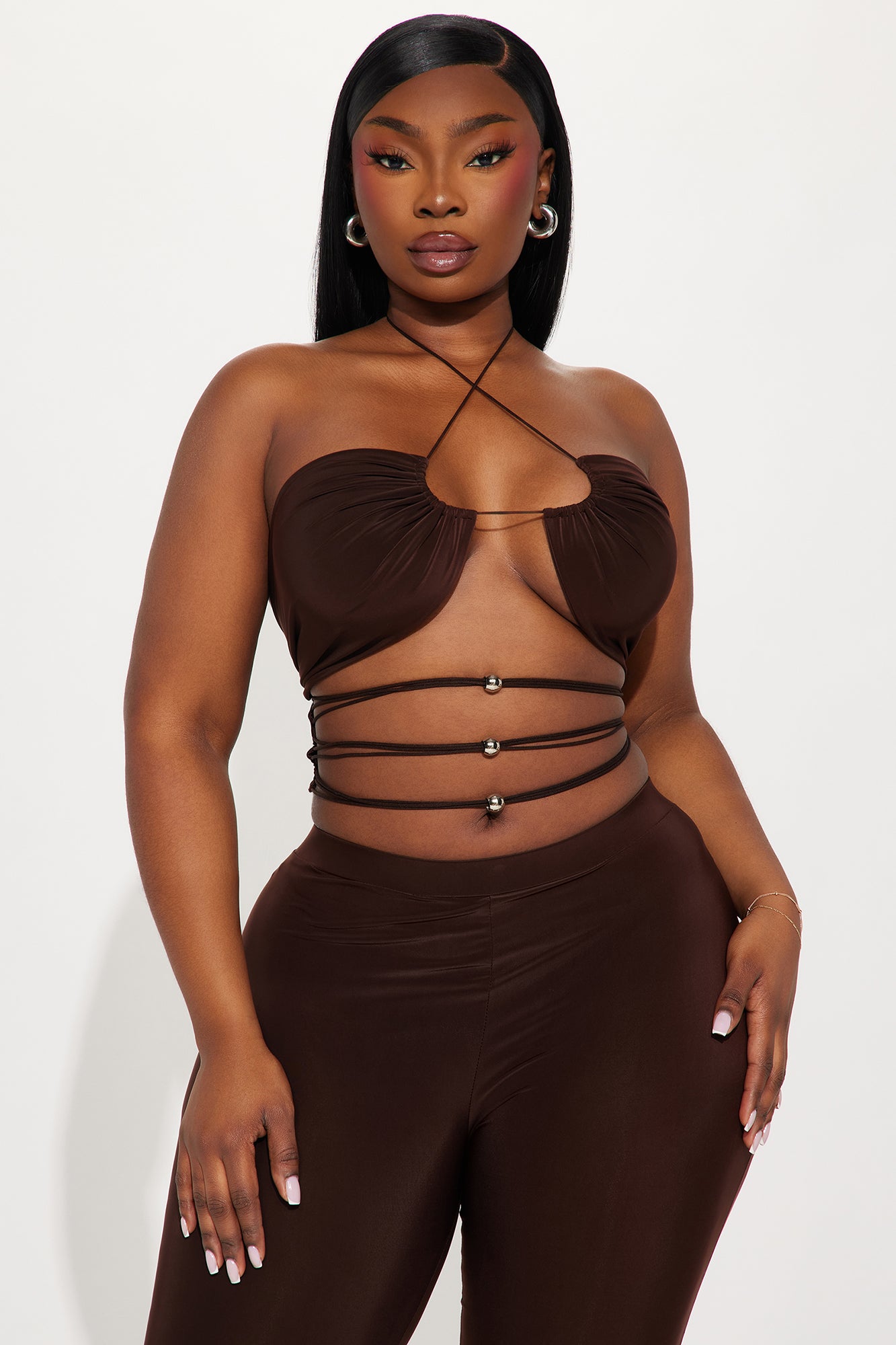 Sassy Mood Pant Set - Brown - Image 8