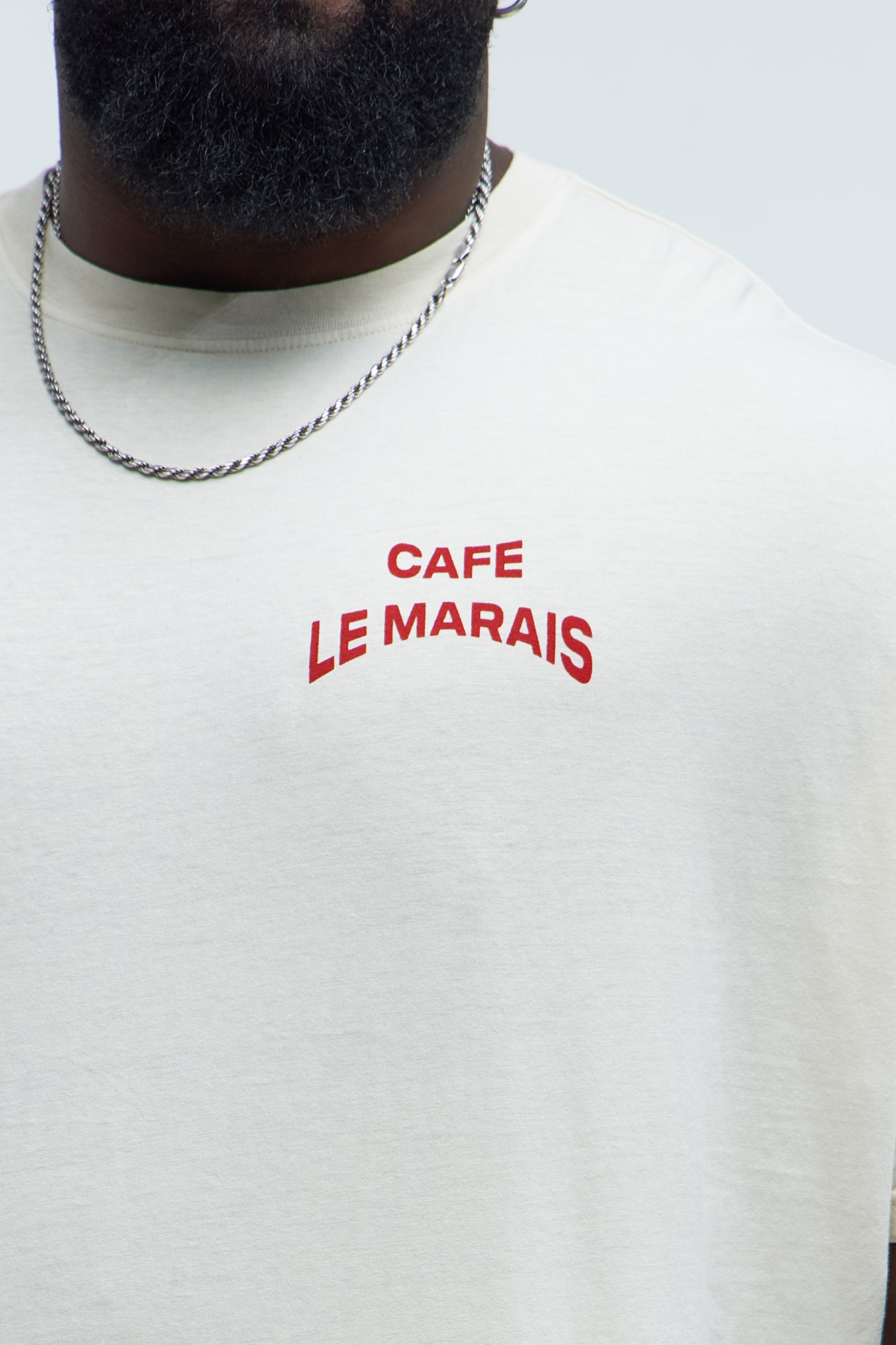 Cafe Le Marais Oversized Short Sleeve Tee - Cream - Image 8