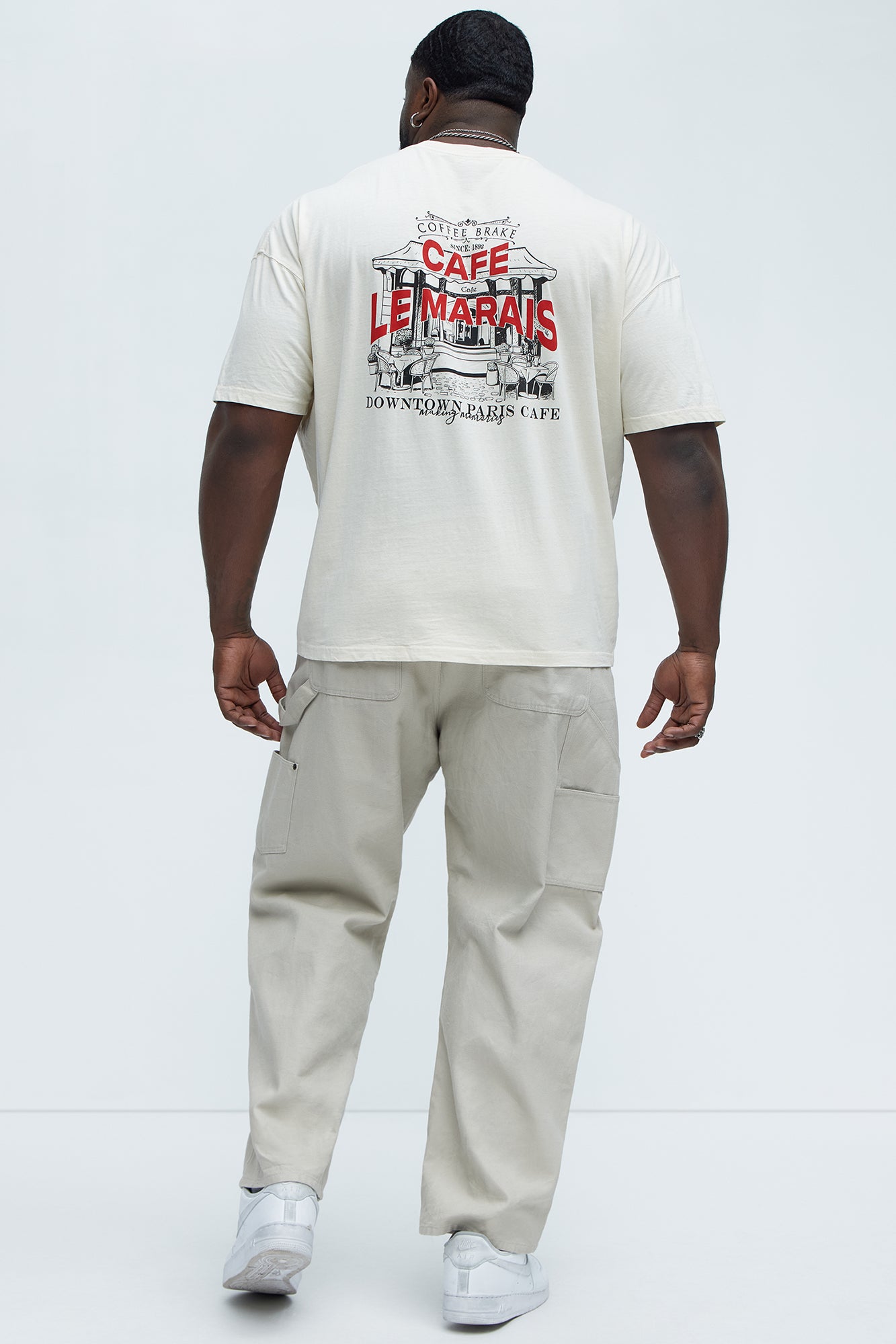 Cafe Le Marais Oversized Short Sleeve Tee - Cream - Image 10