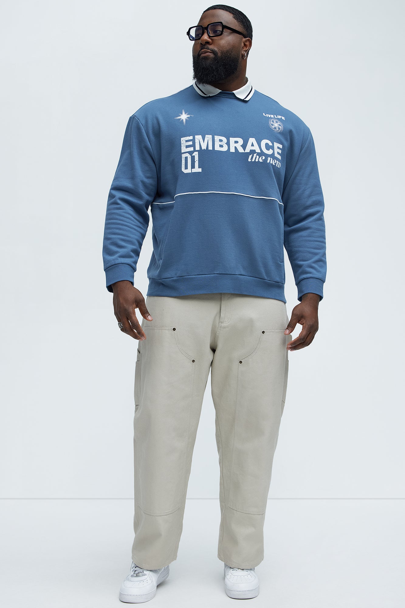 Embrace The New Collar Sweatshirt - Blue - Image 6