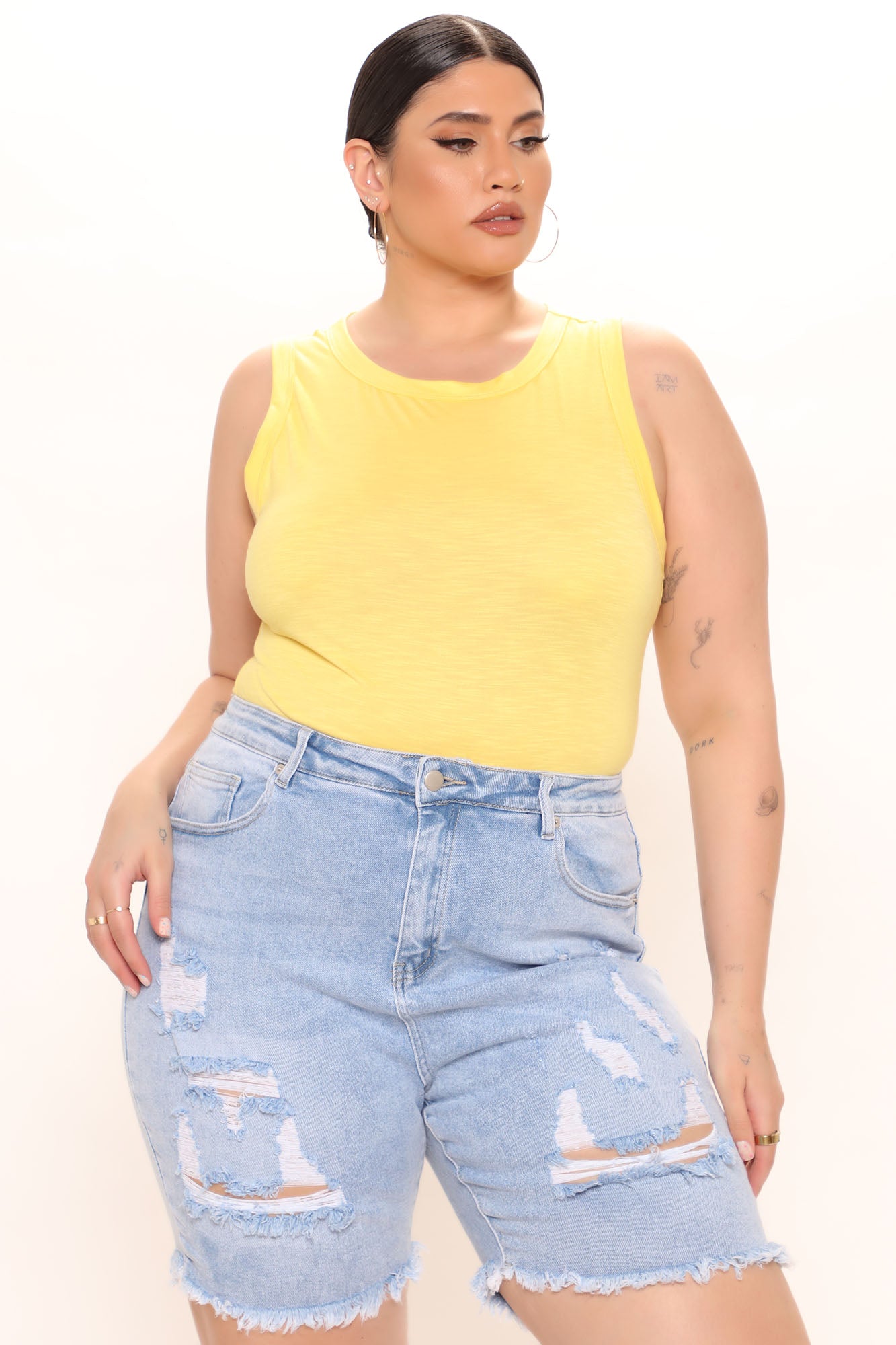 Alana Sleeveless Bodysuit - Yellow - Image 8