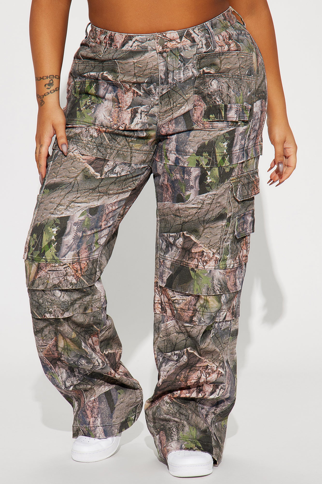 Bree Camo Stretch Cargo Jean - Olive/combo - Image 7