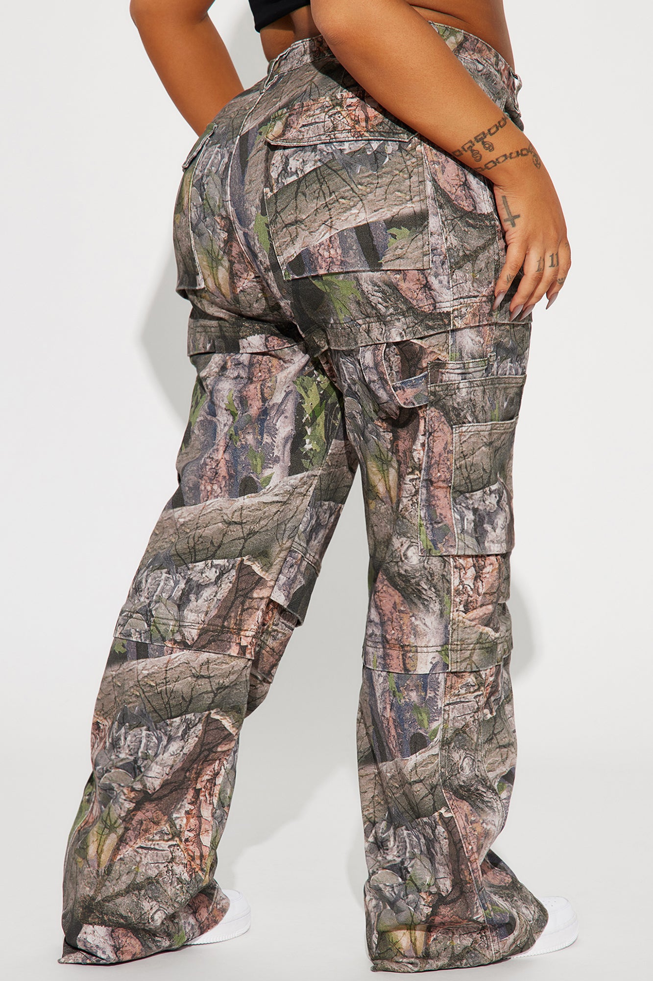 Bree Camo Stretch Cargo Jean - Olive/combo - Image 8