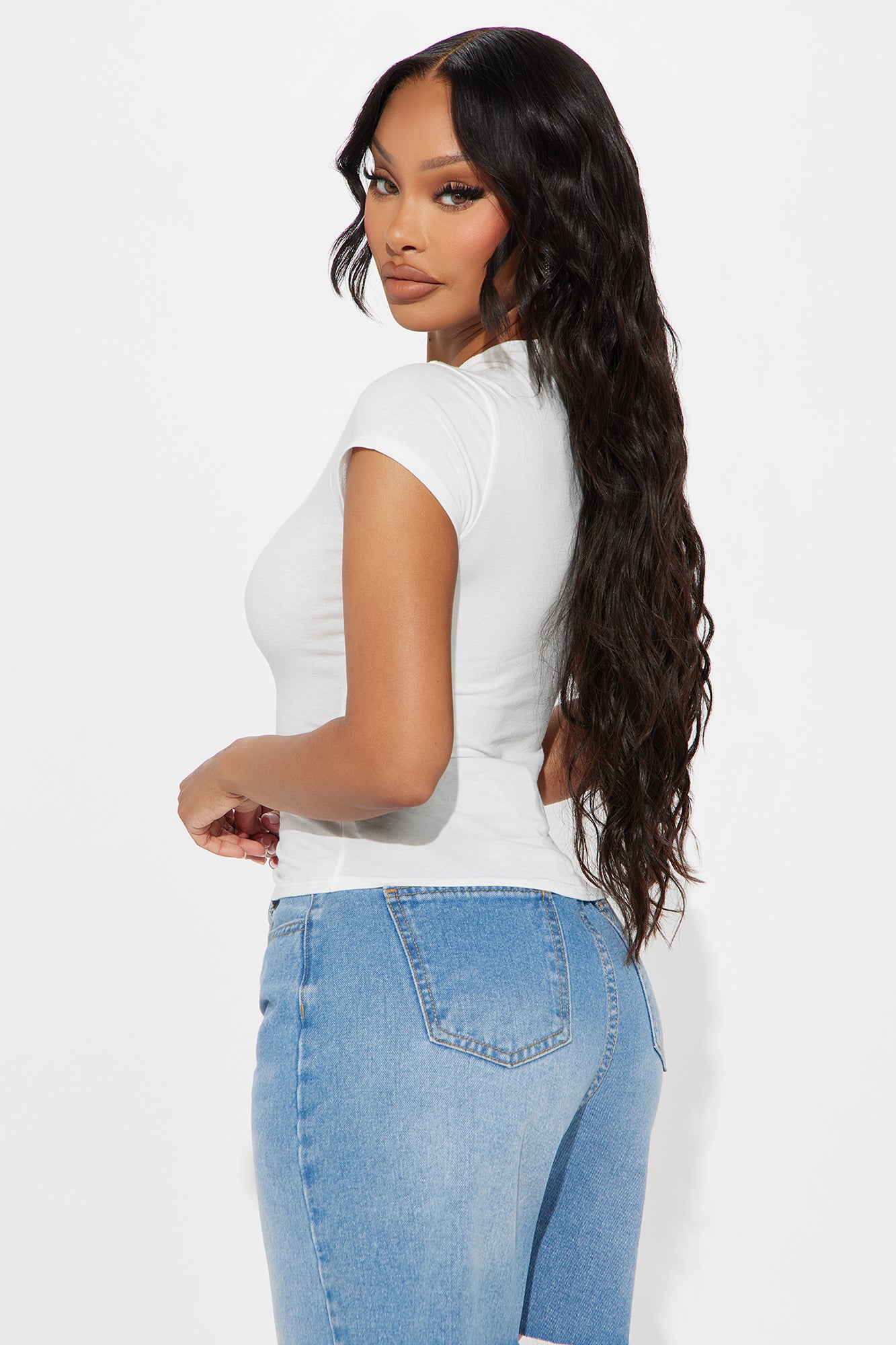 Your Favorite 2000' s Baby Tee - White - Image 3