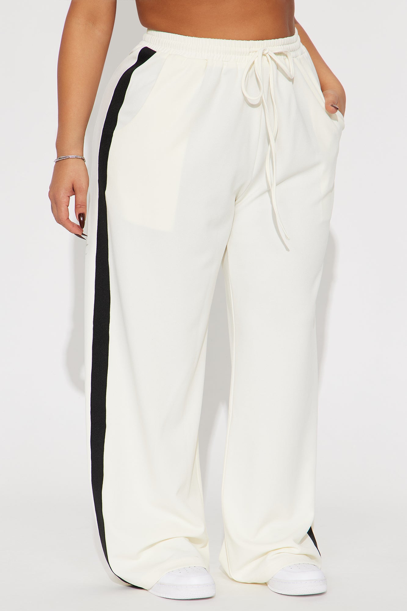Point Of View Track Trouser Pant - Cream - Image 5