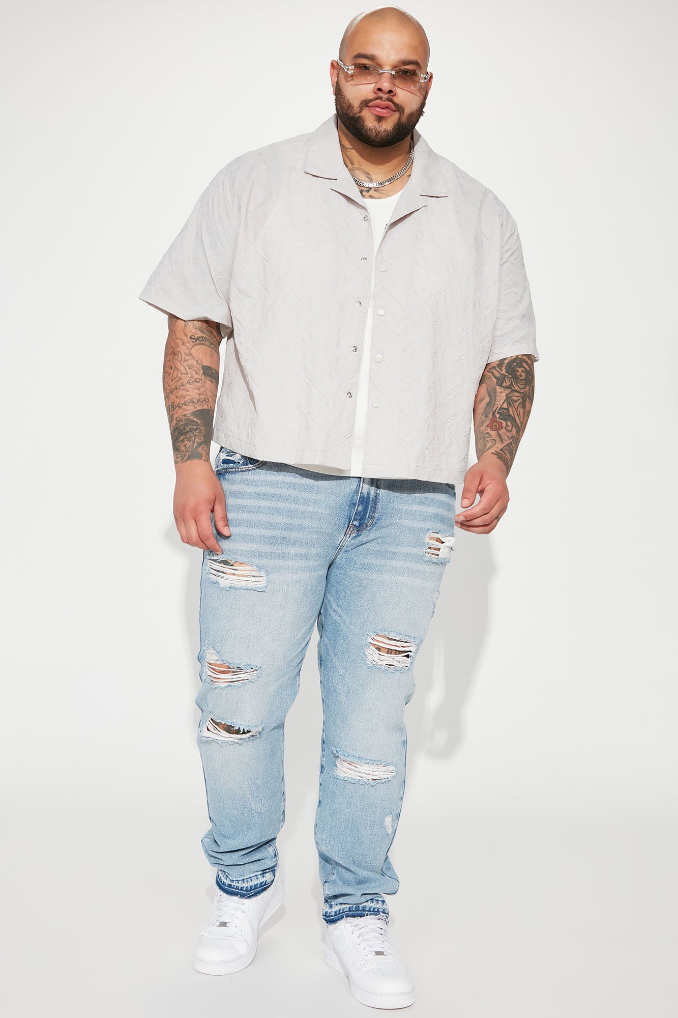 The Individual Ripped Straight Jeans - Medium Blue Wash - Image 6