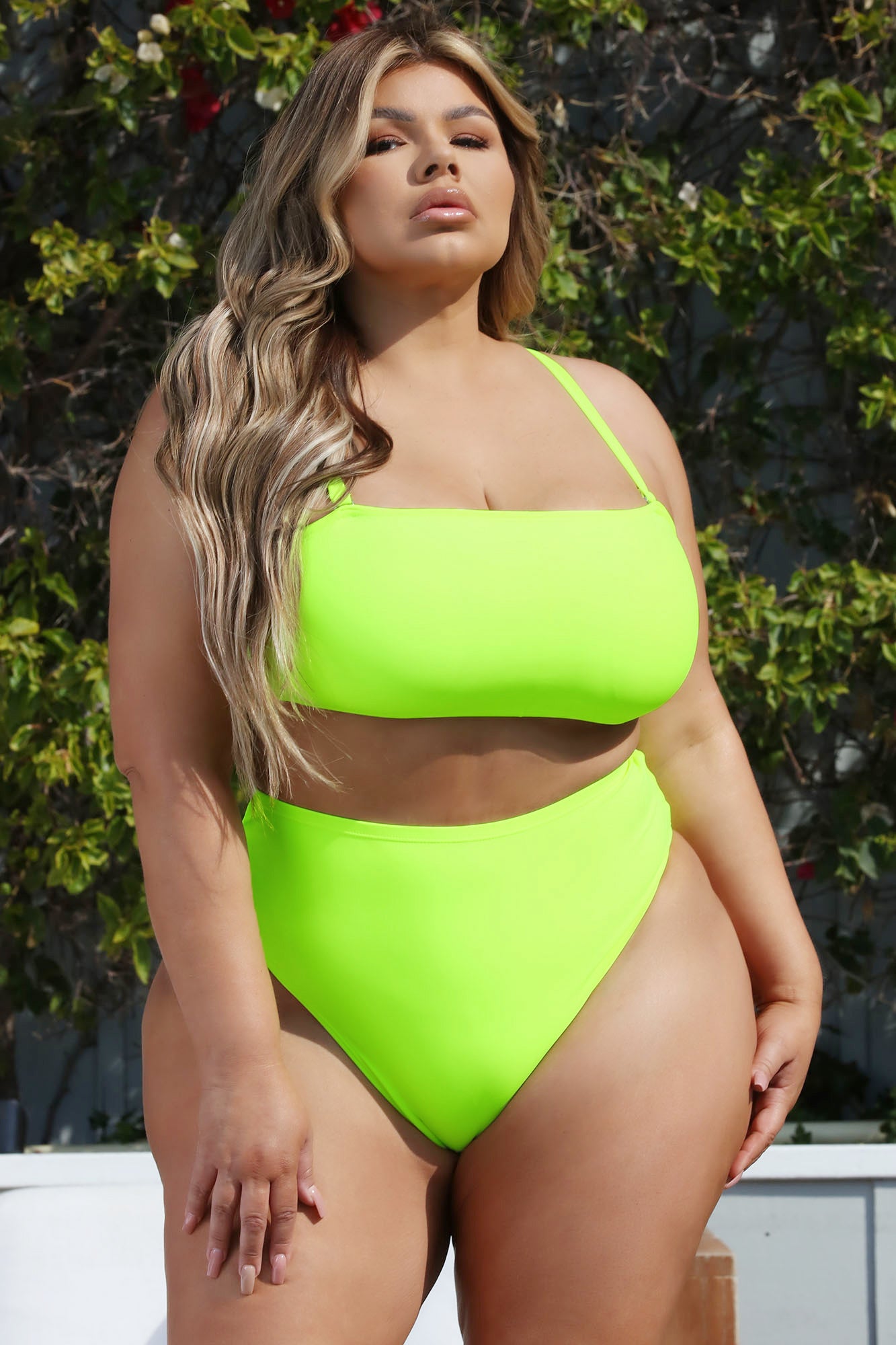 Maui Mix And Match High Cut Cheeky Bikini Bottom - Lime - Image 5