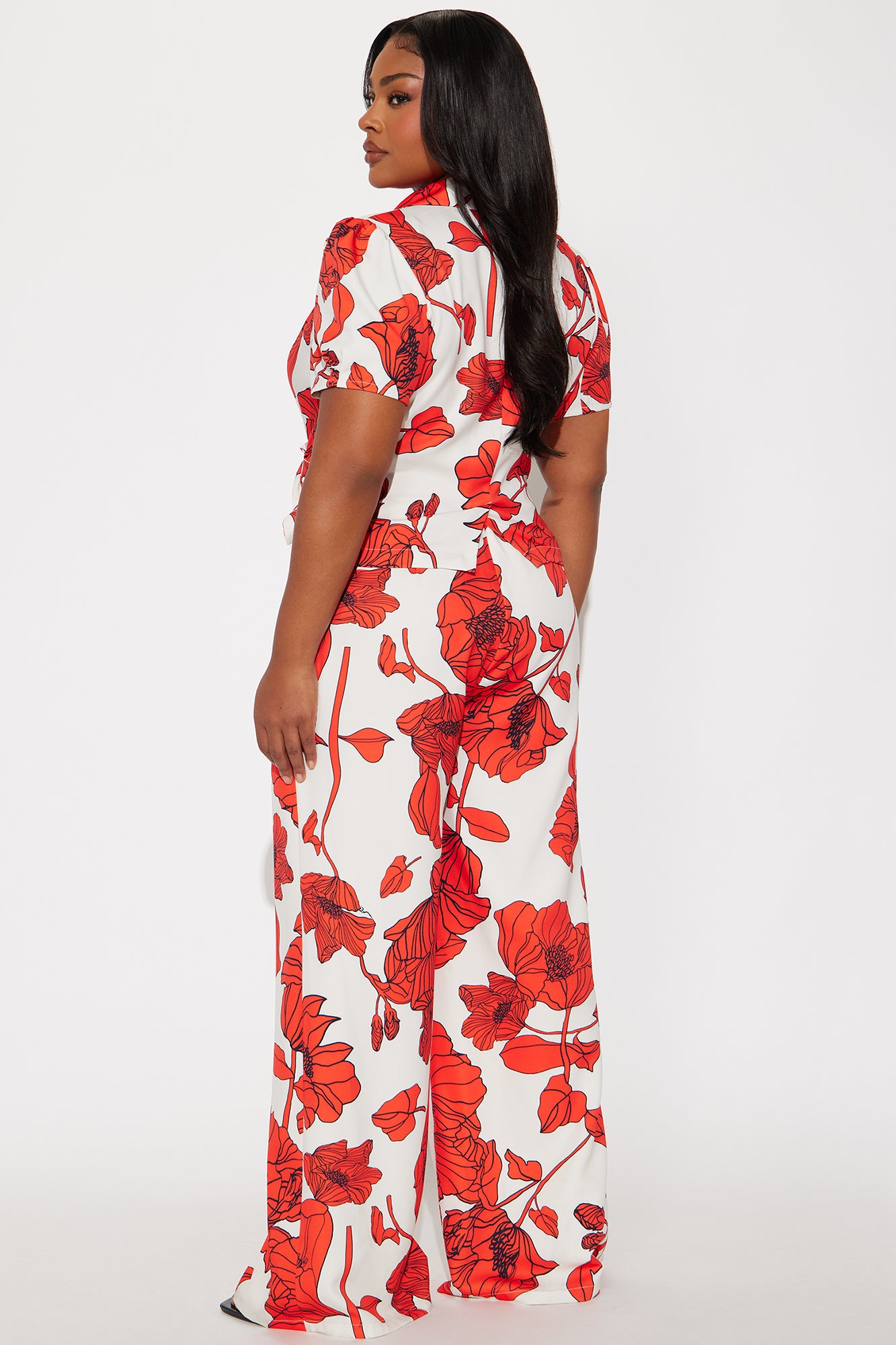Sassy Sophisticated Blazer Pant Set - Red/combo - Image 6