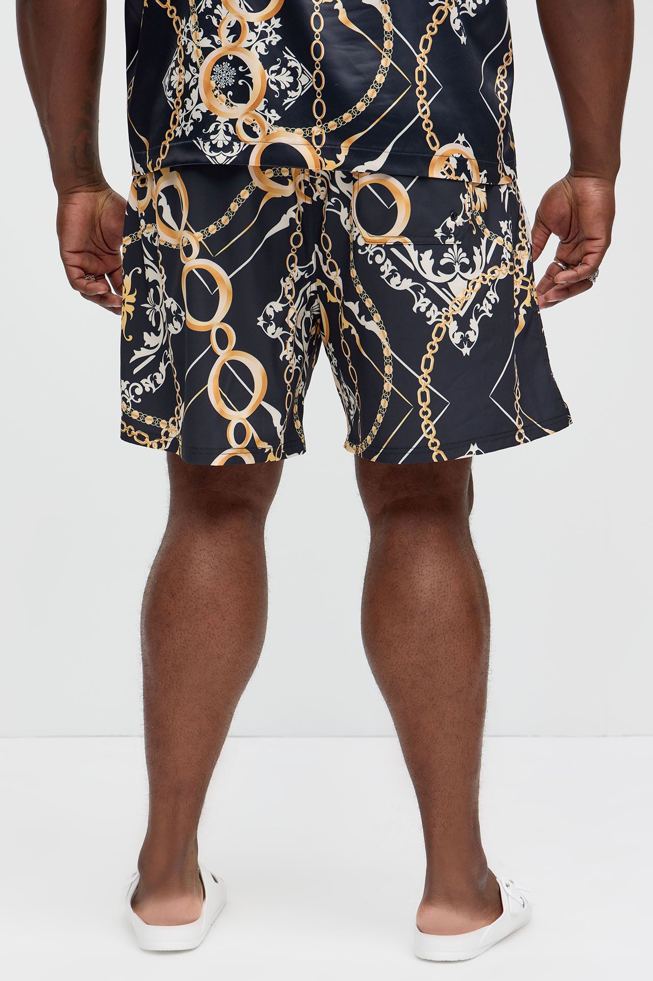 Baroque Chain Swim Classic Trunk - Black/Gold - Image 8