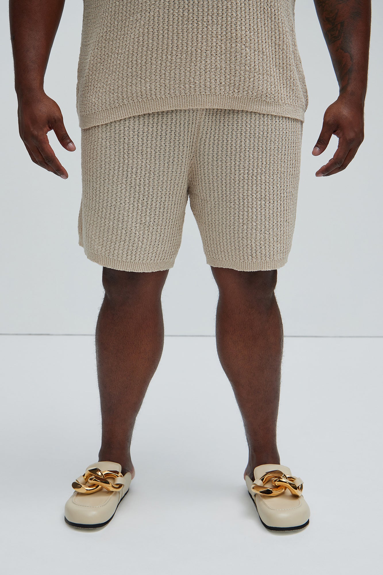 Brent Textured Shorts - Oatmeal - Image 5