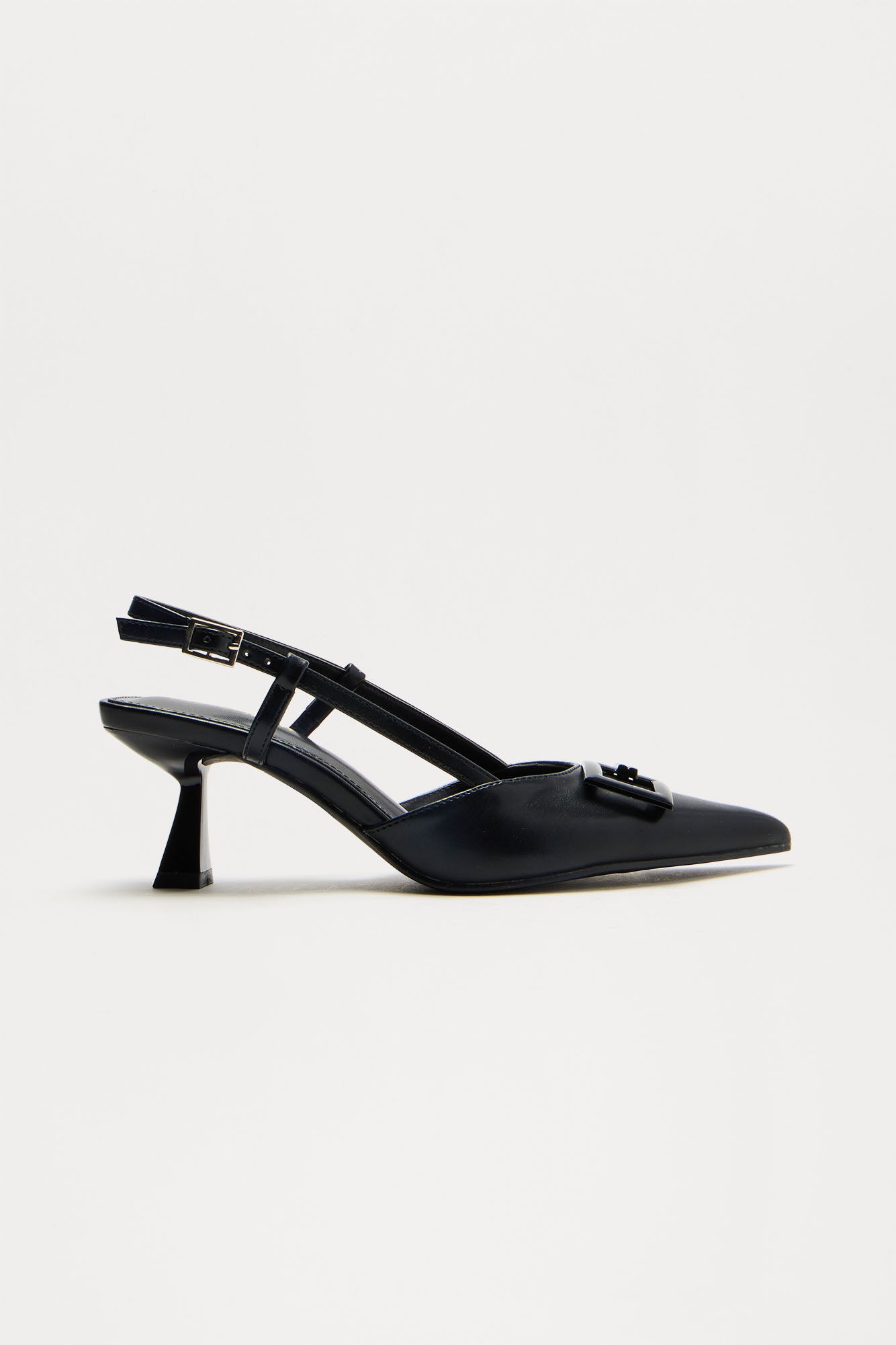 Angie Hardware Slingback Pumps - Black - Image 3