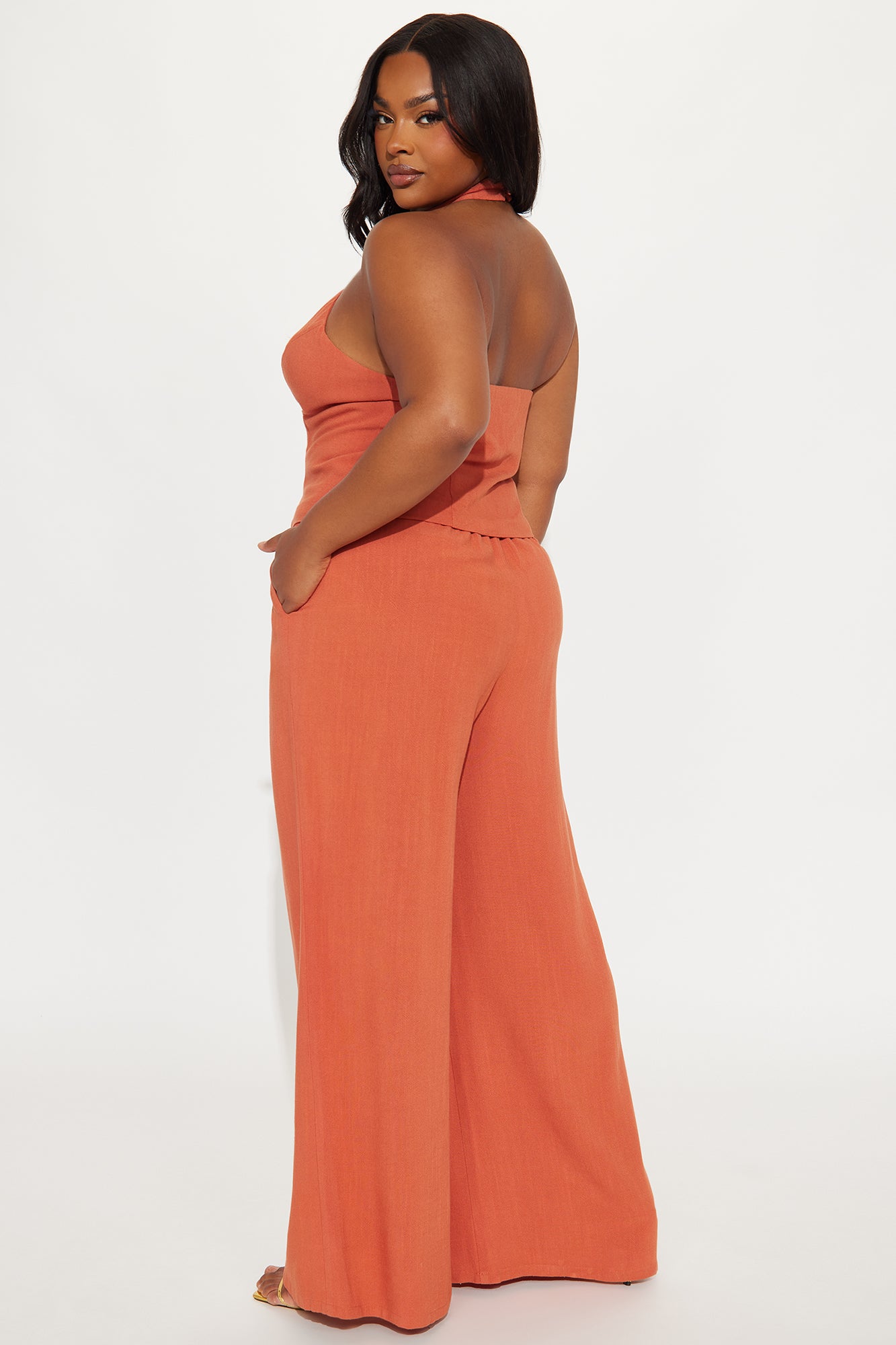 Johanna Linen Pant Set - Rust - Image 6
