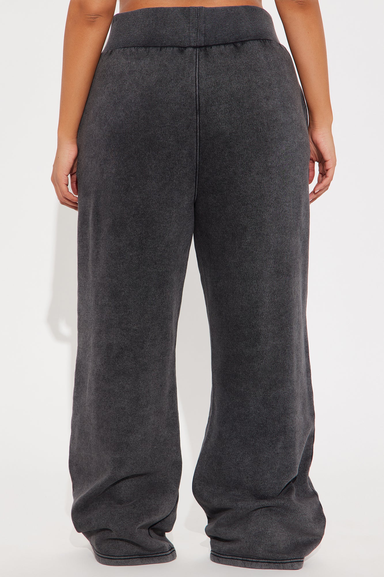 Chilled Out Fleece Wide Leg Pant - Charcoal - Image 6