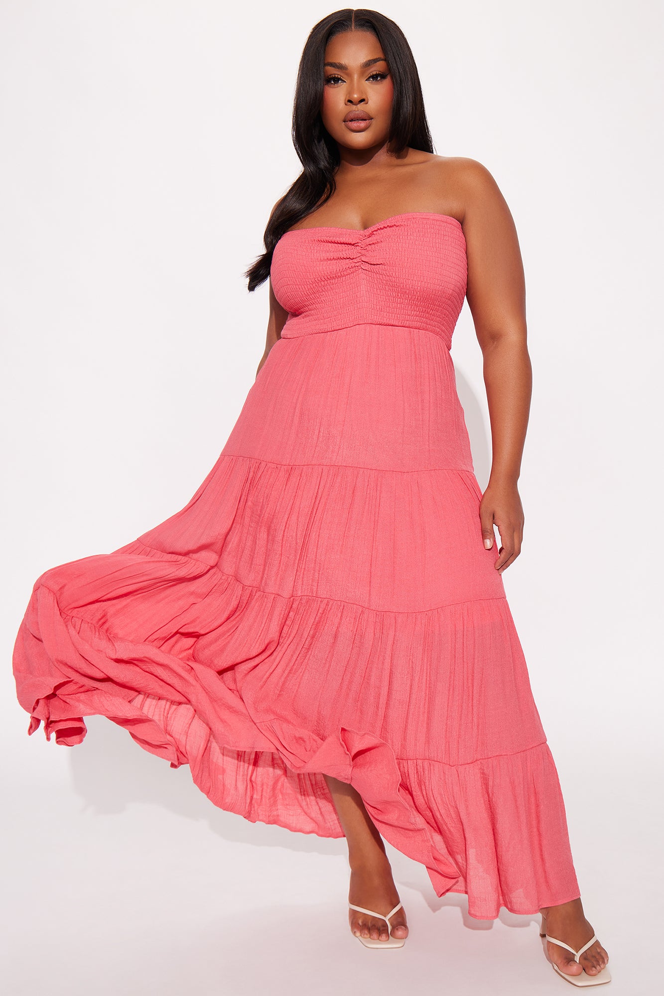 Almafi Coast Maxi Dress - Coral - Image 4