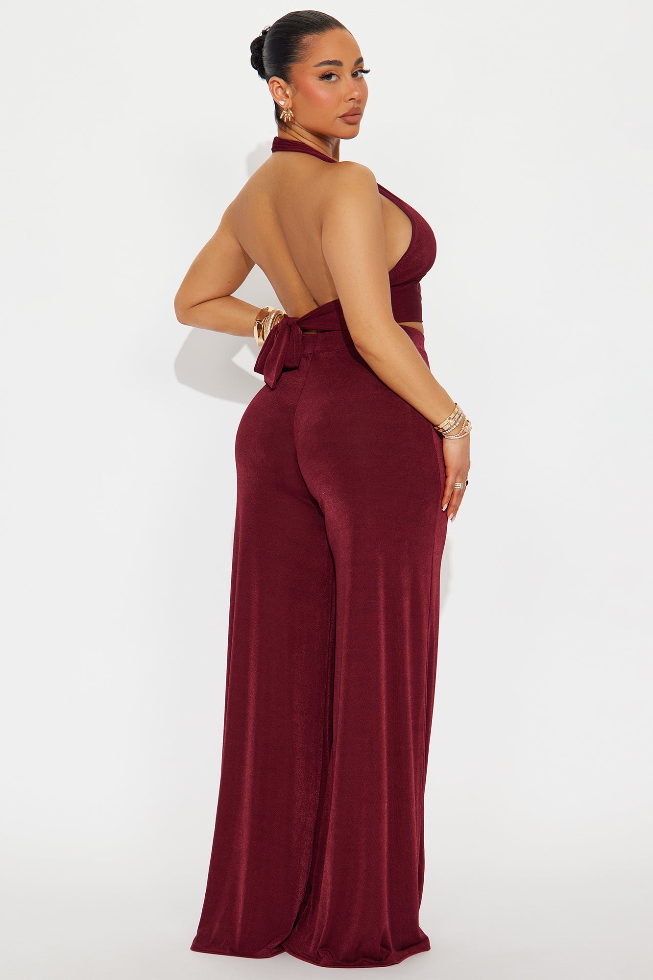 Fierce & Fabulous Pant Set - Burgundy - Image 4