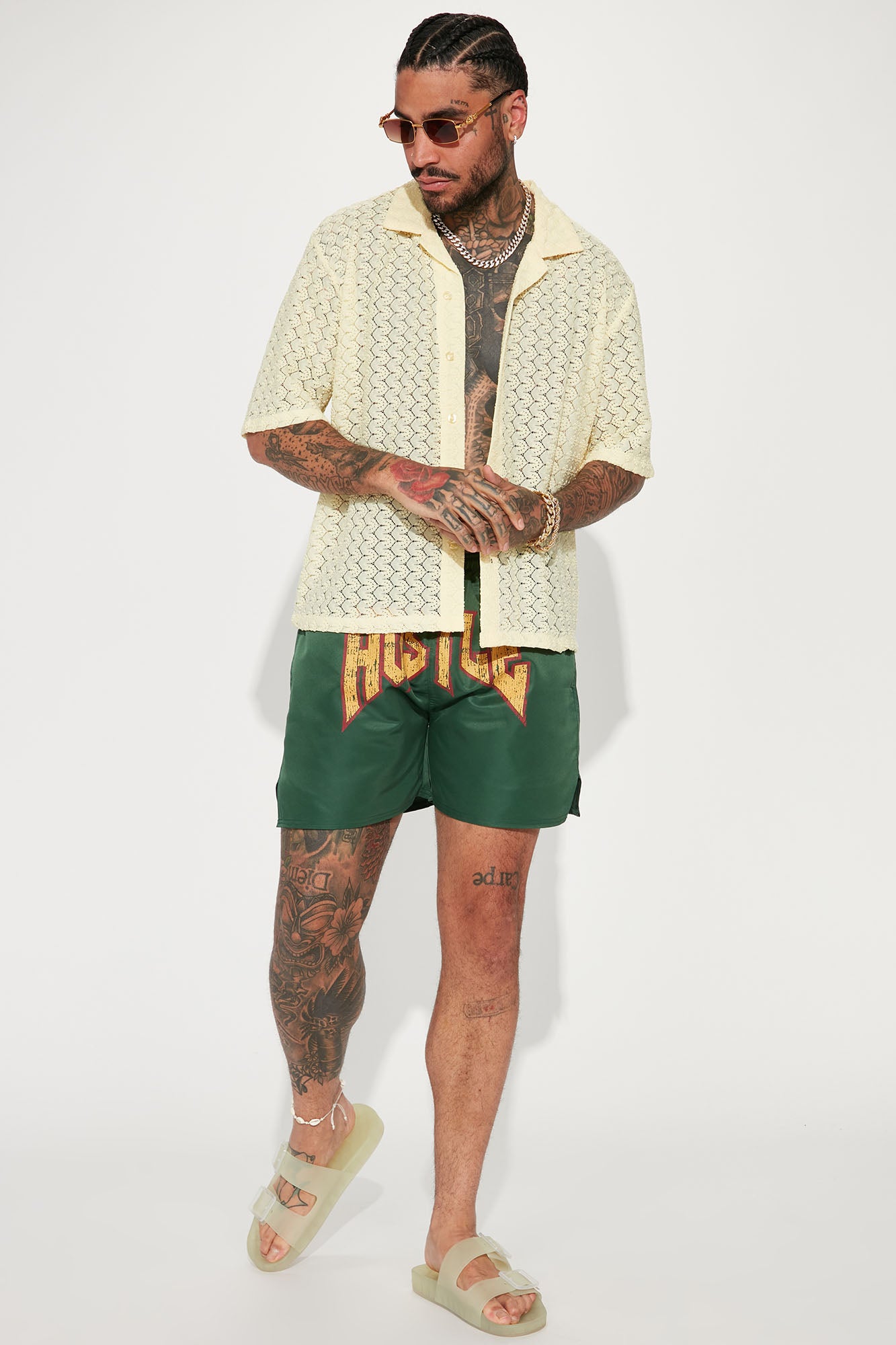 Hustle Game Swim Mid Trunk - Green - Image 3
