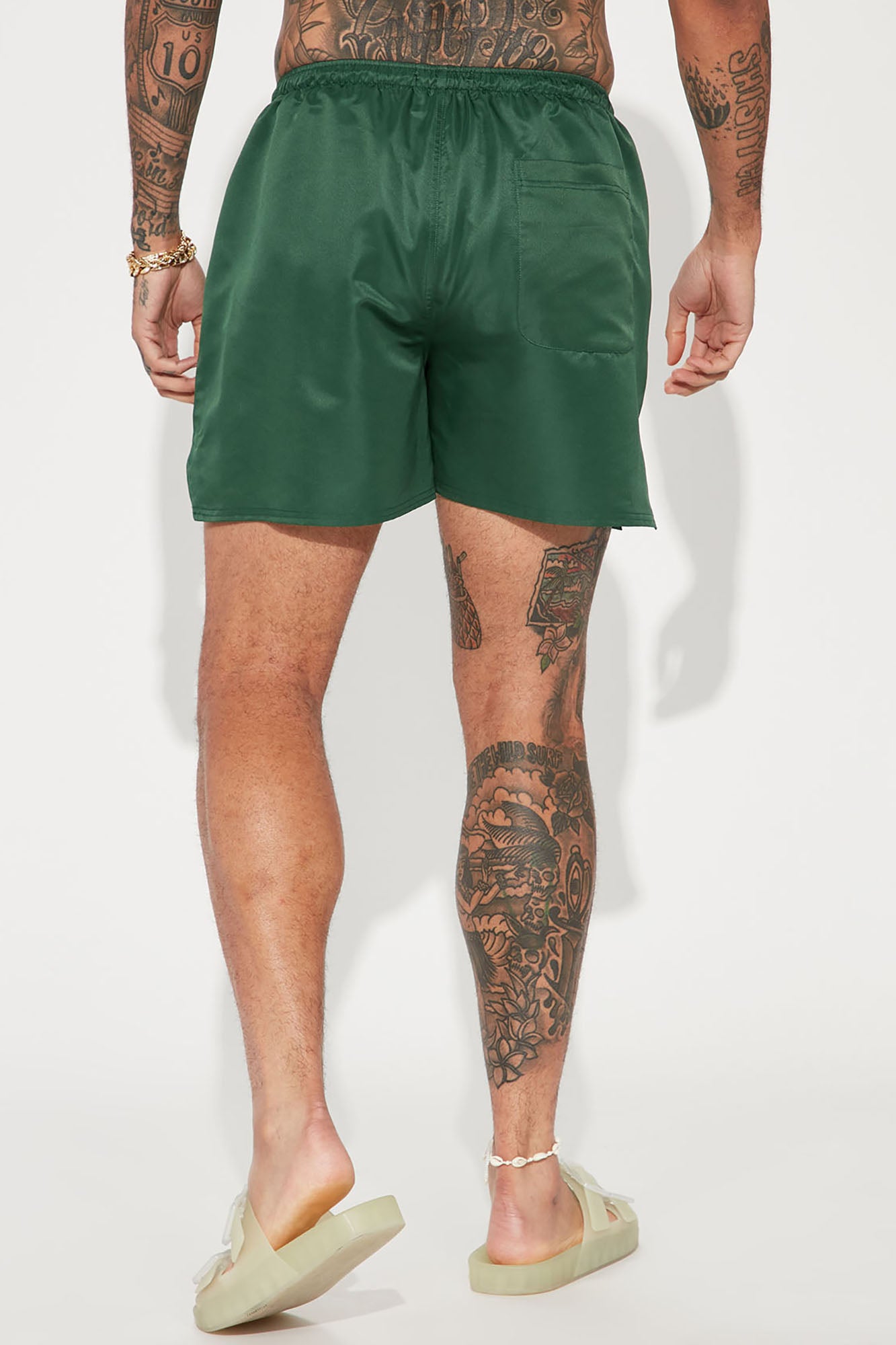 Hustle Game Swim Mid Trunk - Green - Image 4