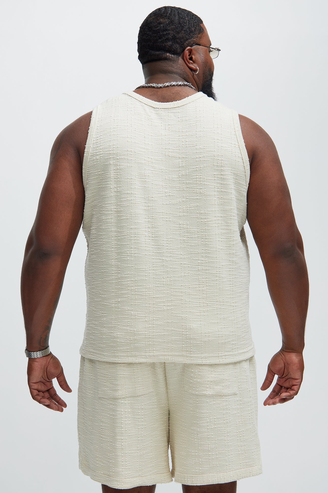 Jordan Textured Tank Top - Off White - Image 7