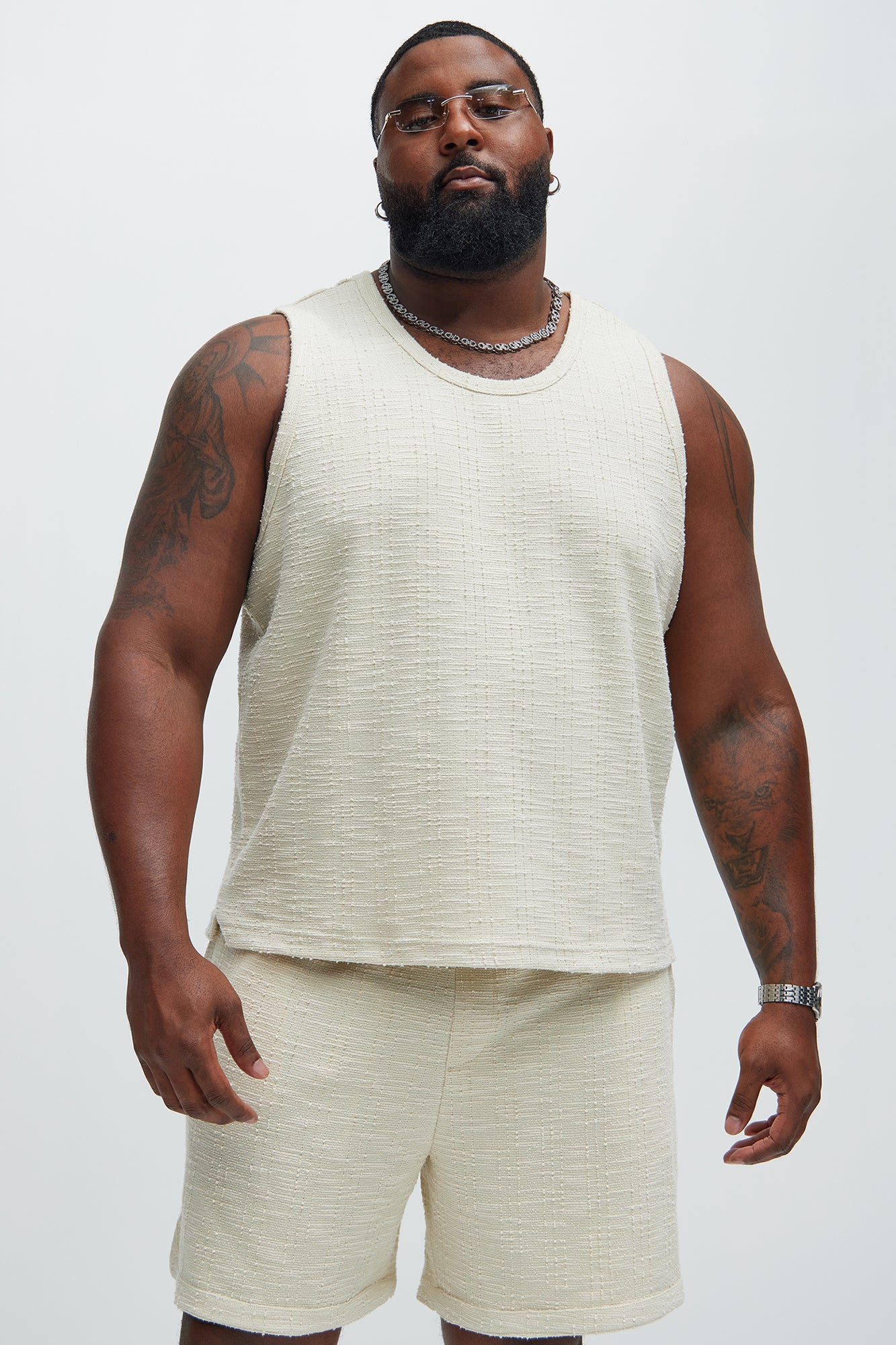 Jordan Textured Tank Top - Off White - Image 5