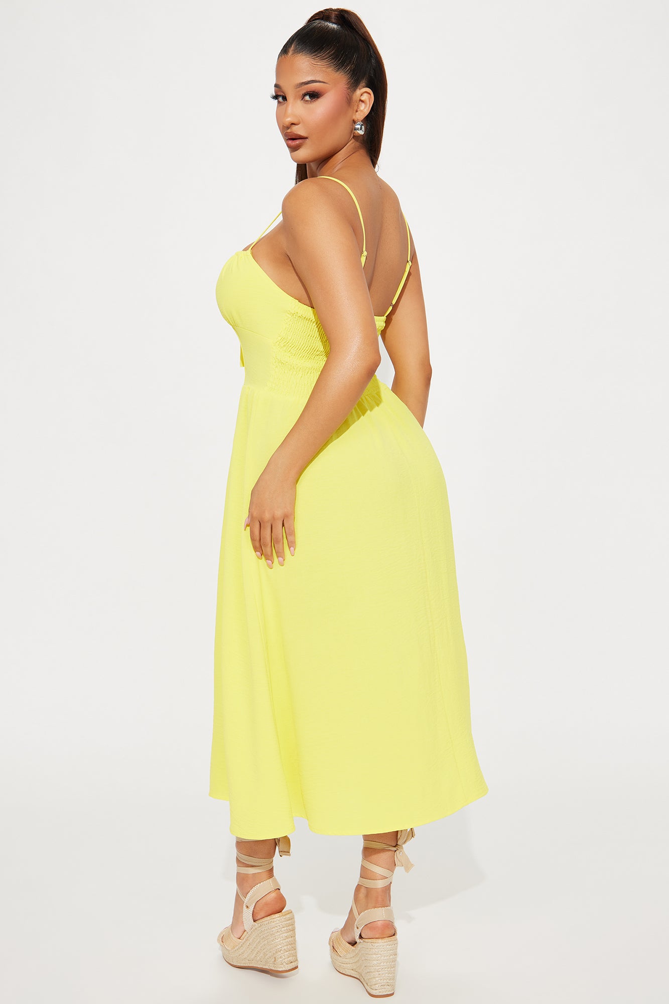 Amalfi Summer Midi Dress - Yellow - Image 3
