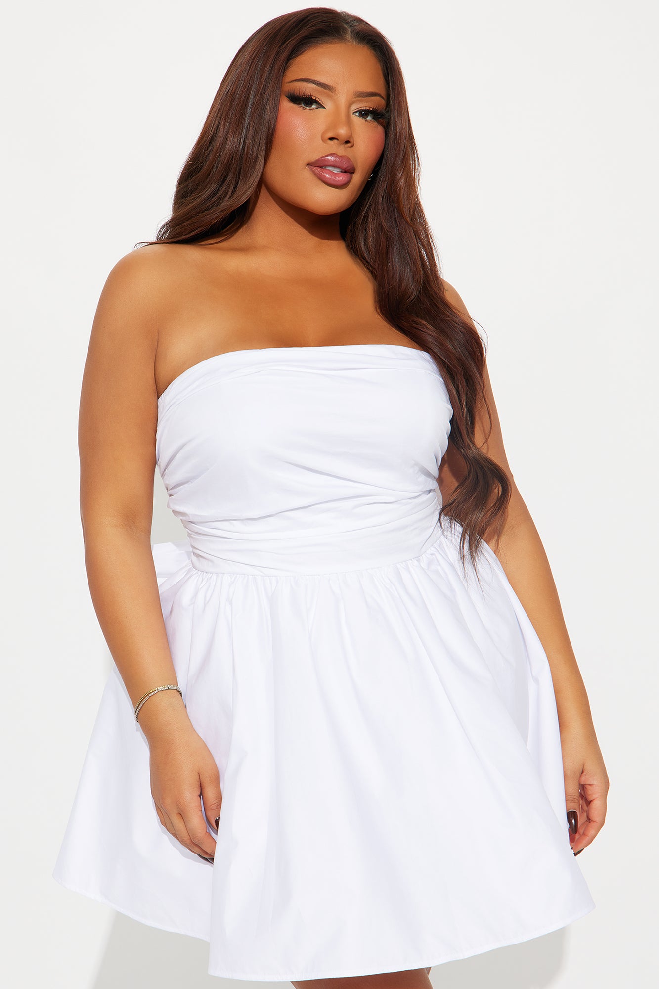 Florence Poplin Mini Dress - White - Image 4