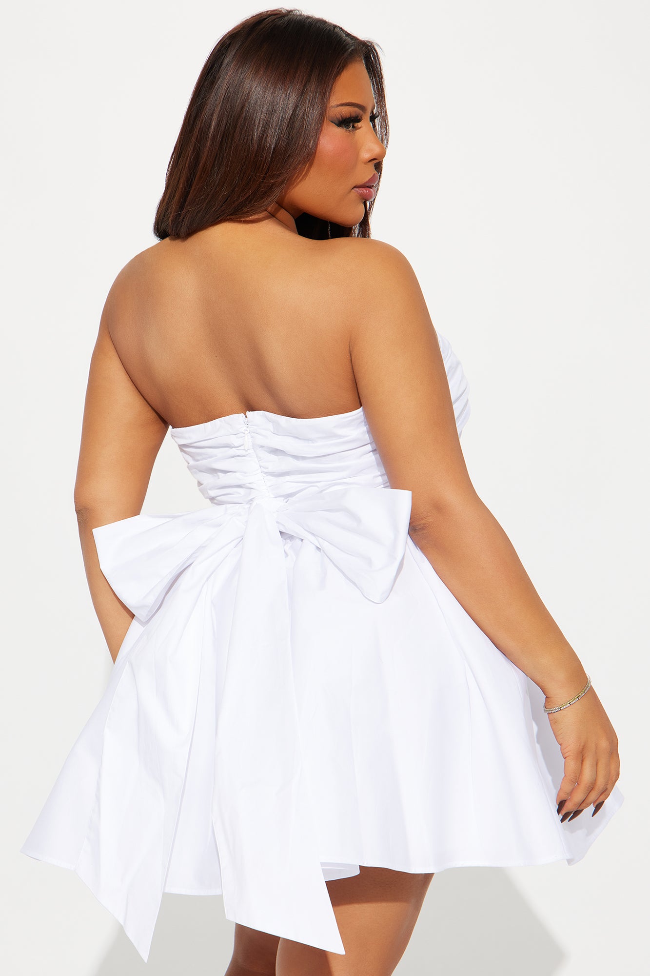 Florence Poplin Mini Dress - White - Image 6