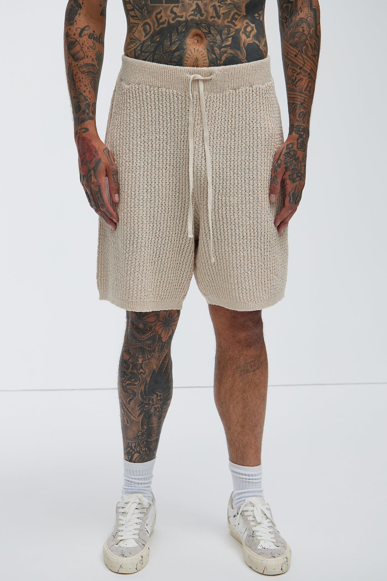 Brent Textured Shorts - Oatmeal - Image 3