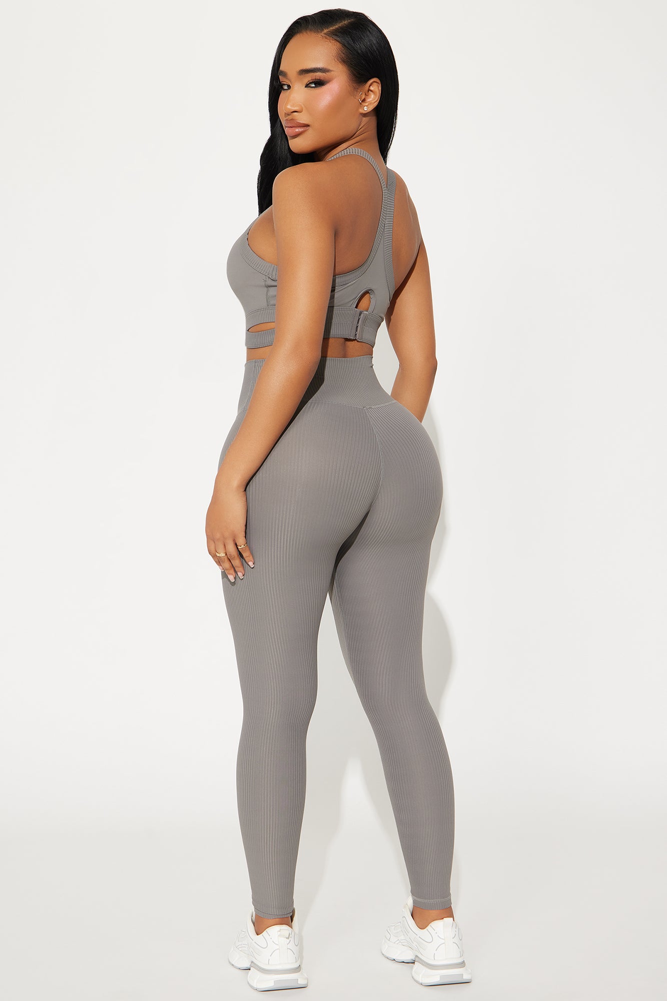 Breath Control Ribbed Active Set - Charcoal - Image 3