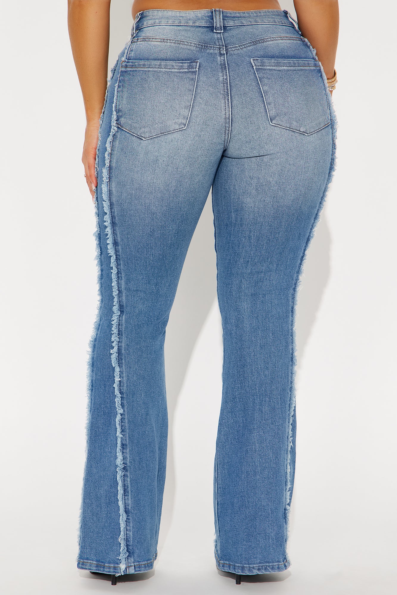 Remy Frayed Flare Jeans - Medium Wash - Image 3