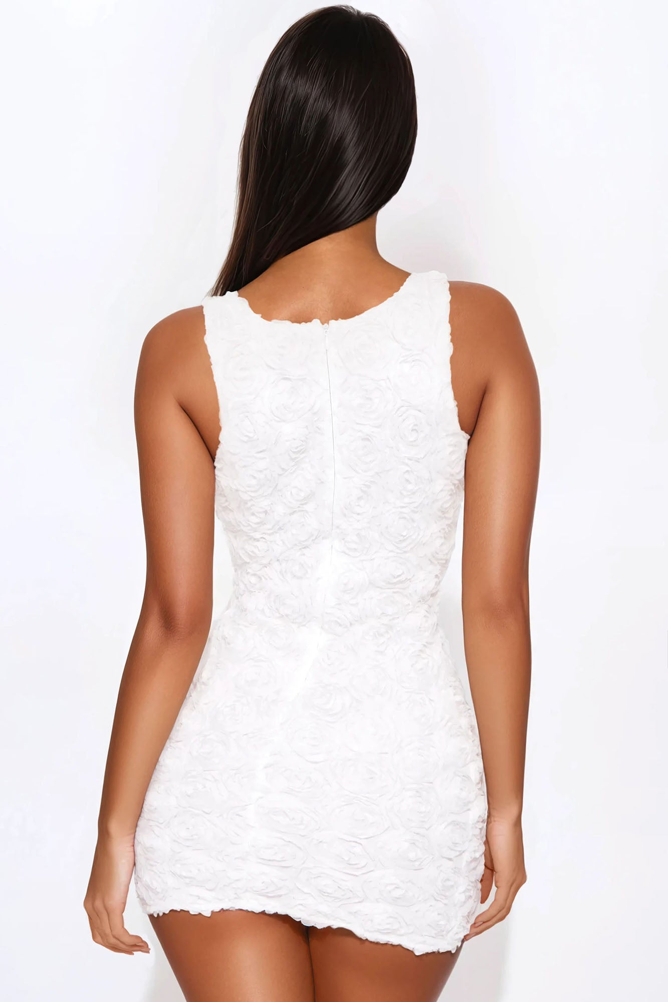 Petals Of Love Rosette Mini Dress - Off White - Image 3