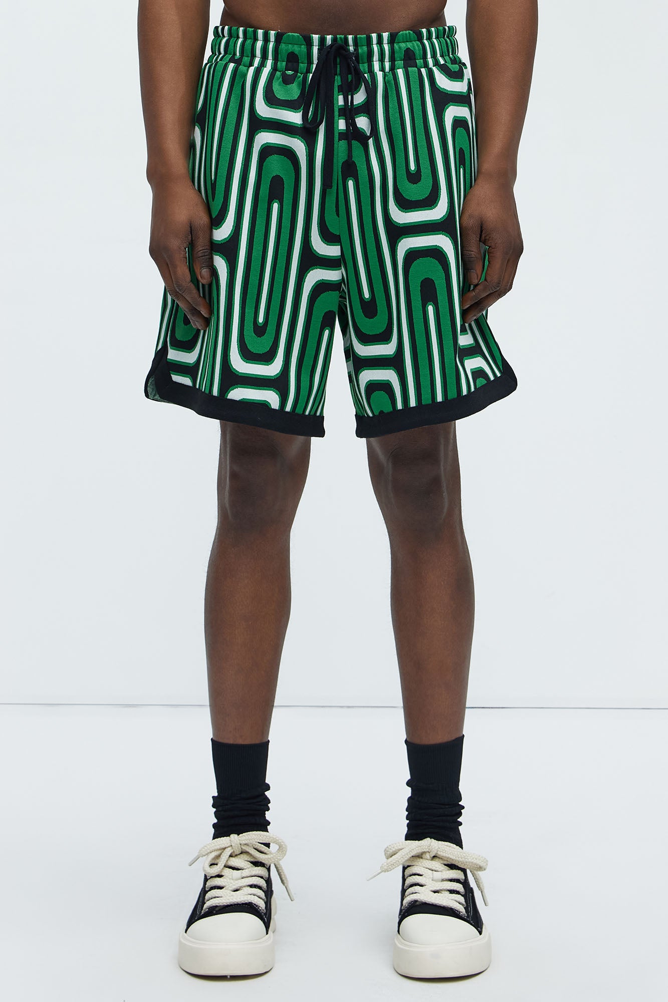 Jack Retro Pattern Warm Up Shorts - Green/combo - Image 3