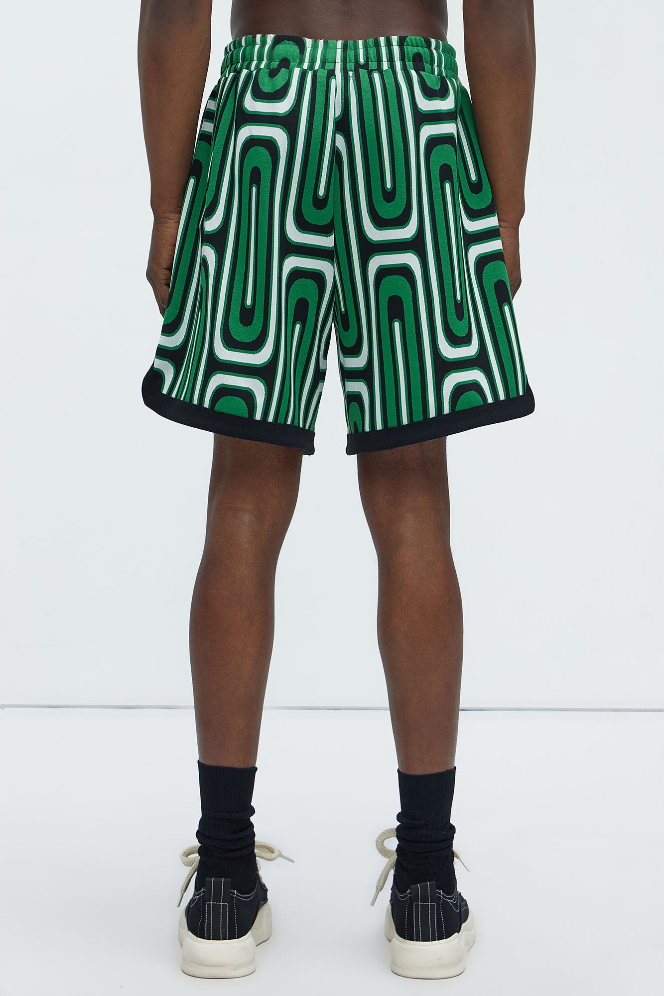 Jack Retro Pattern Warm Up Shorts - Green/combo - Image 5