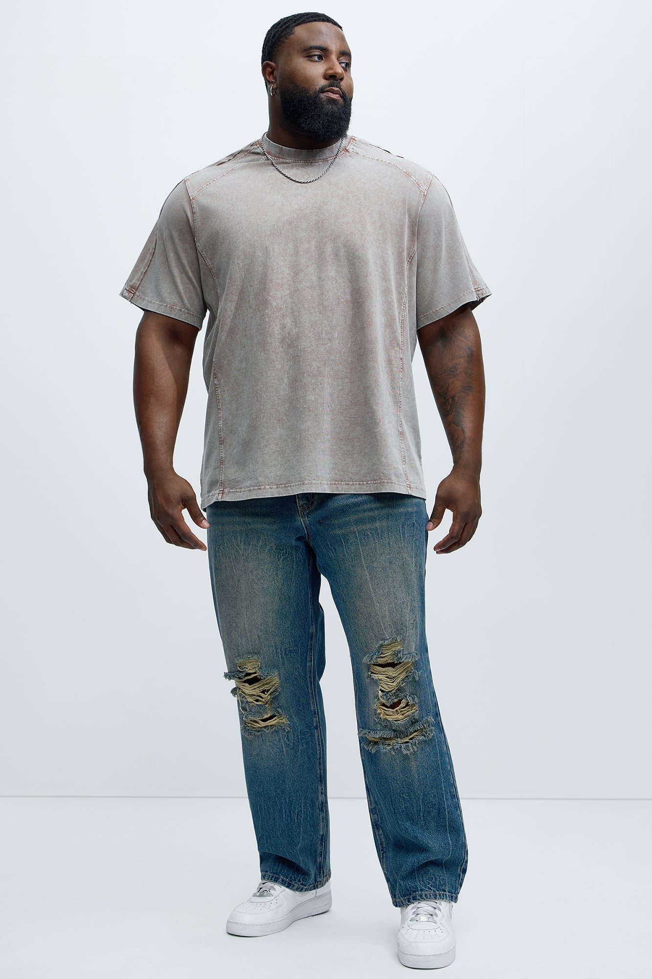 Brentonwood Distressed Straight Jeans - Vintage Blue Wash - Image 7