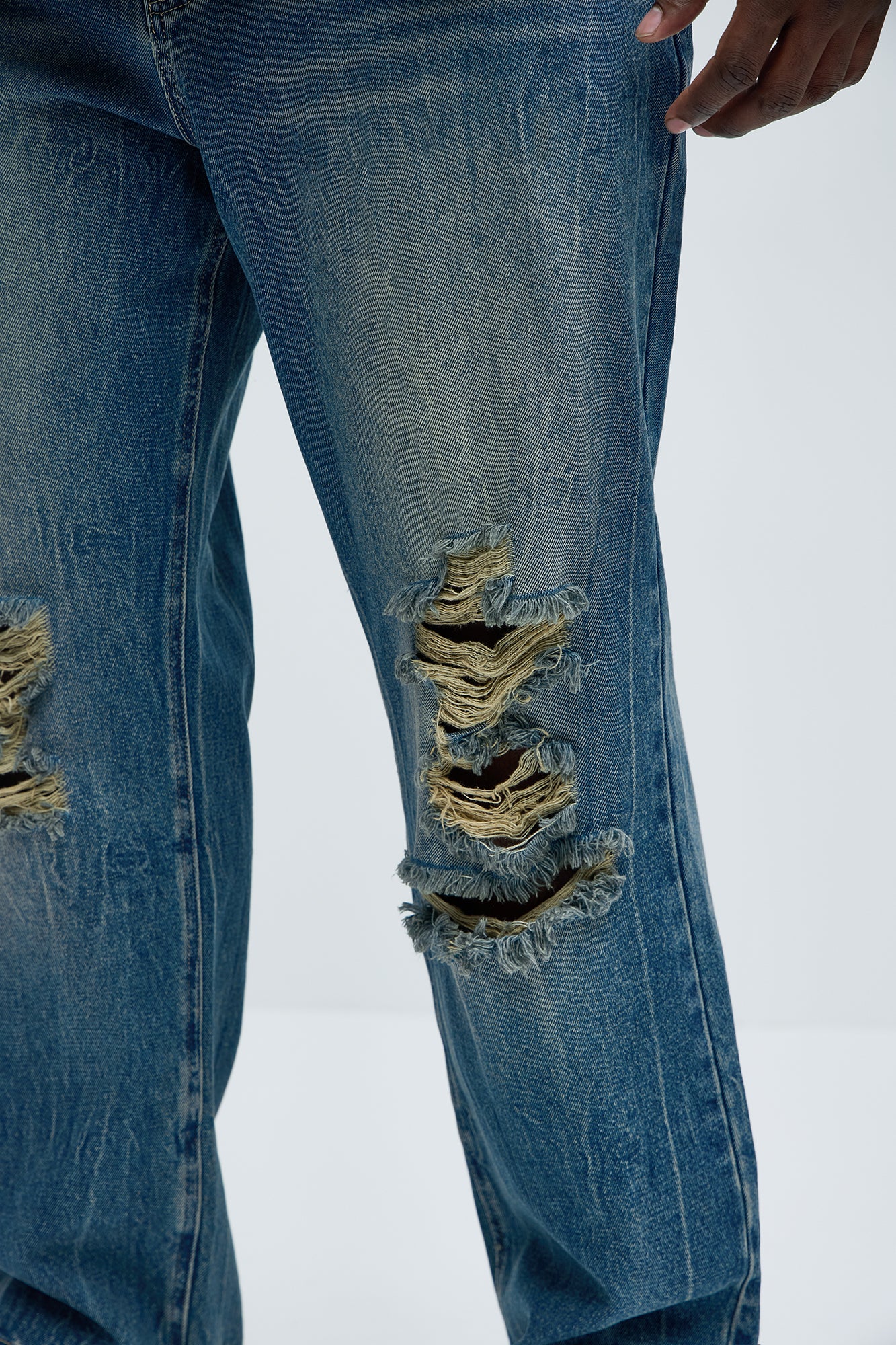 Brentonwood Distressed Straight Jeans - Vintage Blue Wash - Image 8