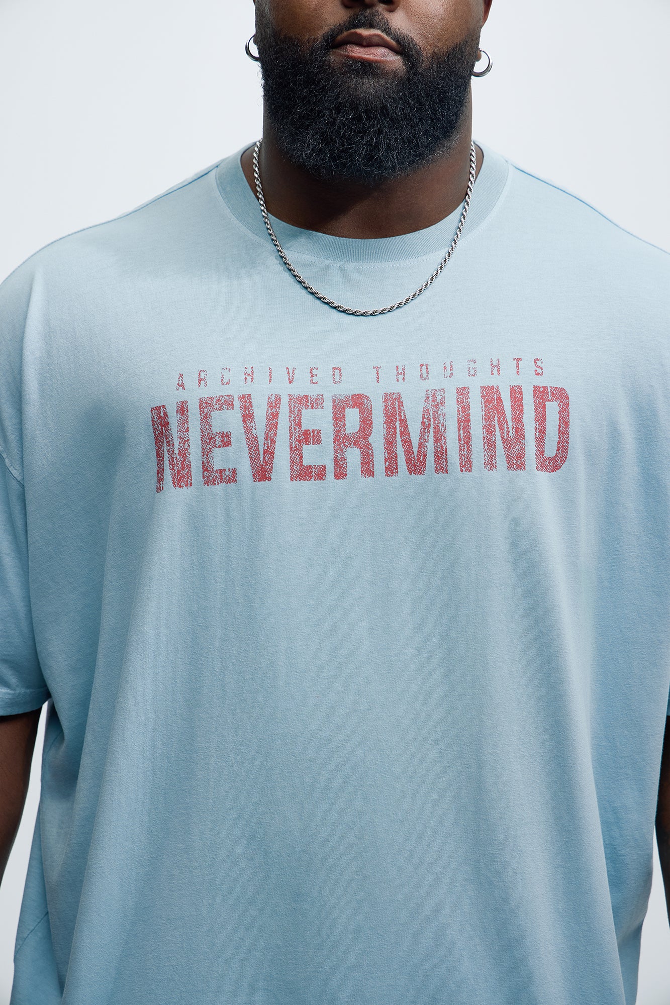 Archived Thoughts Oversized Short Sleeve Tee - Light Blue - Image 8