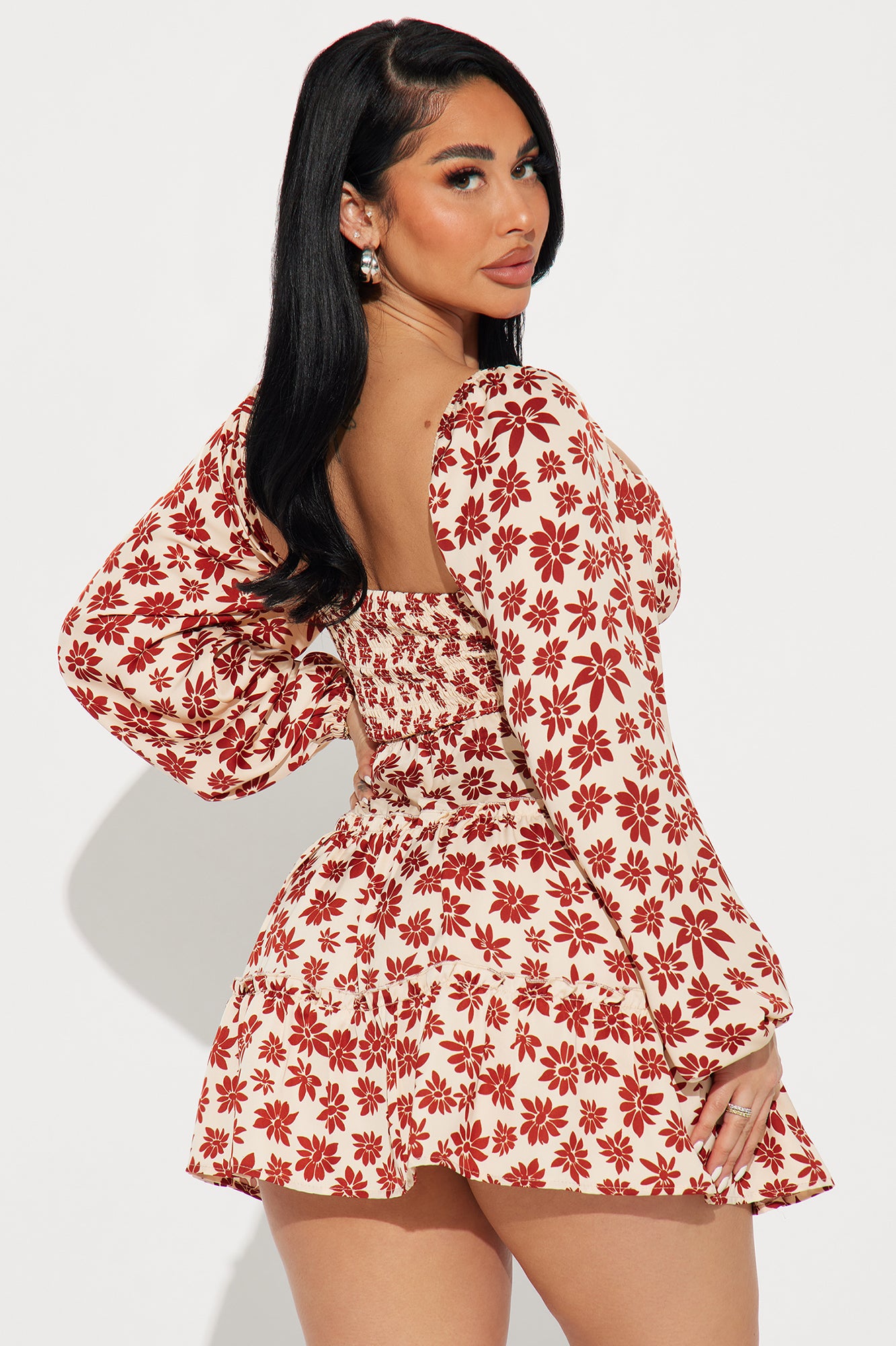 Taylor Satin Mini Dress - Brown Combo - Image 3