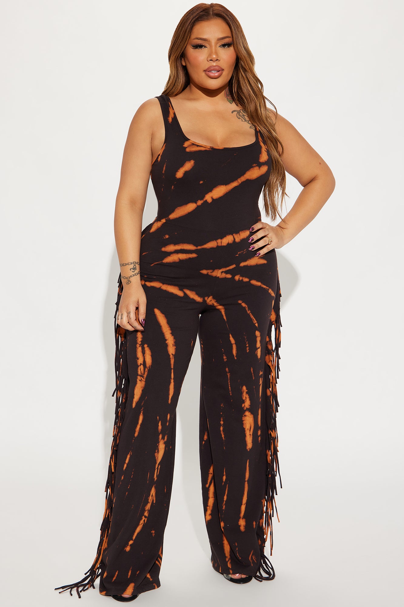While We Wait Jumpsuit  - Black/combo - Image 4