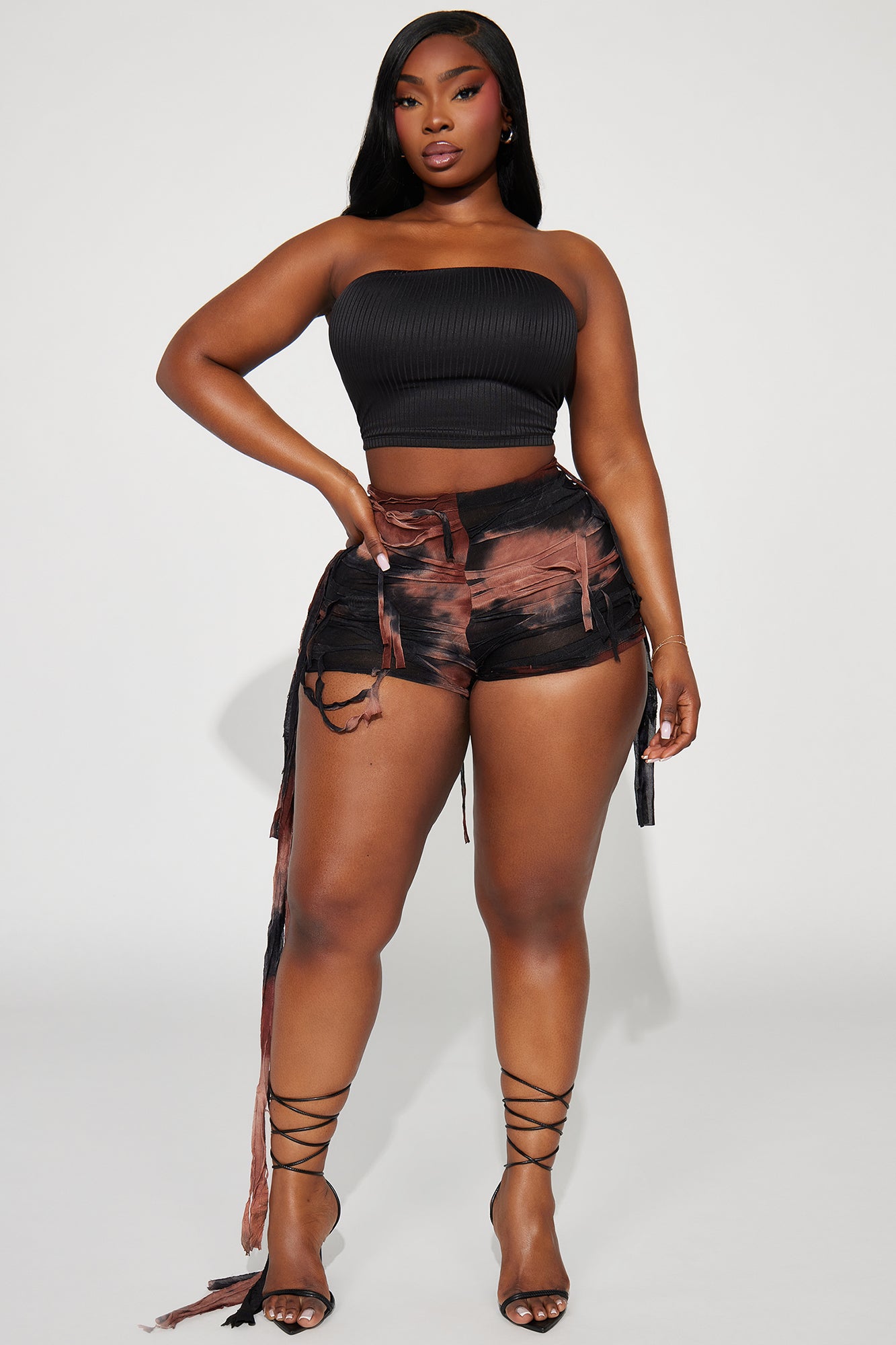 Masha Double Lined Ribbed Tube Top - Black - Image 5