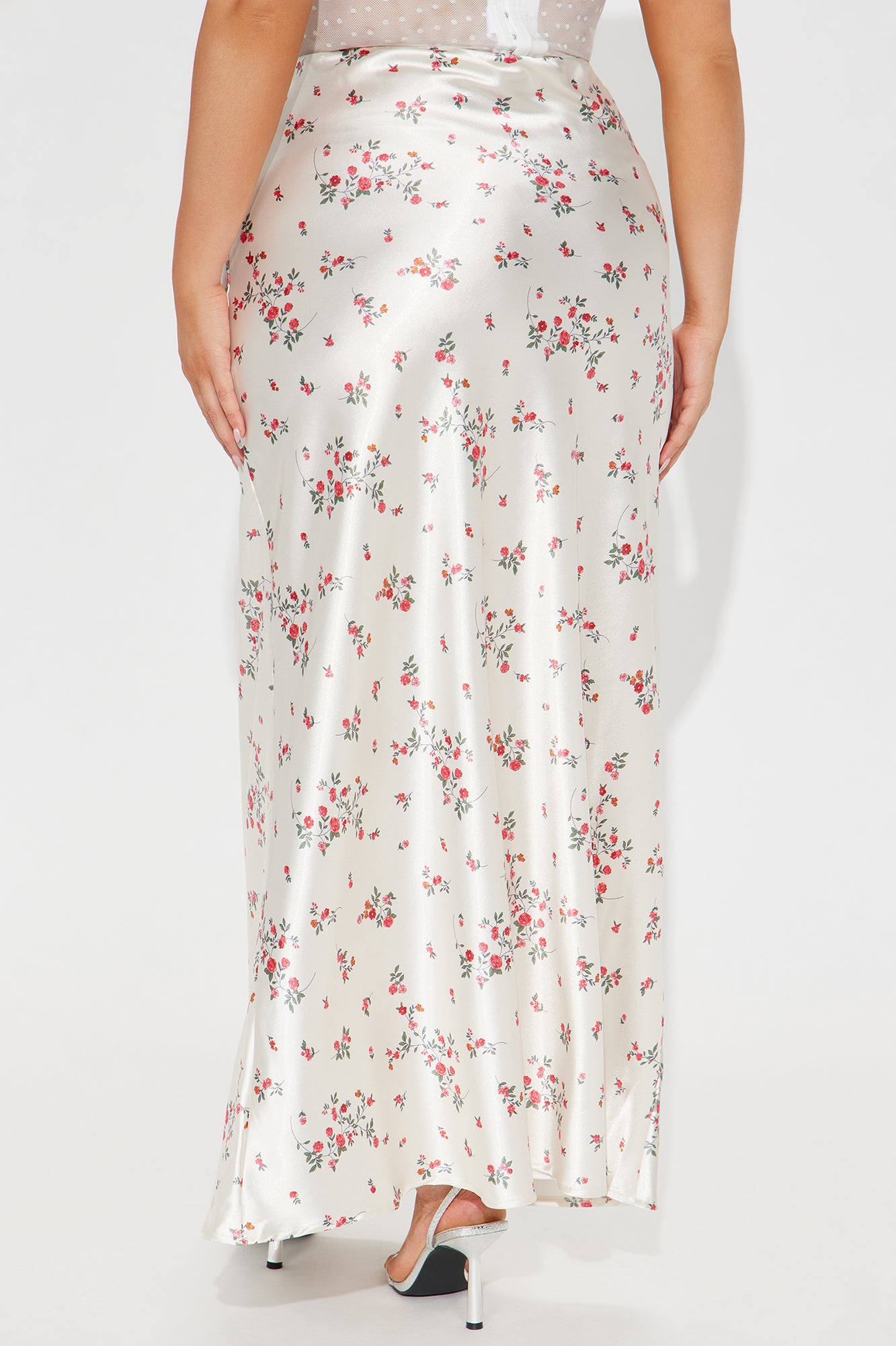 Buy Myself Flowers Satin Maxi Skirt - Champagne - Image 6