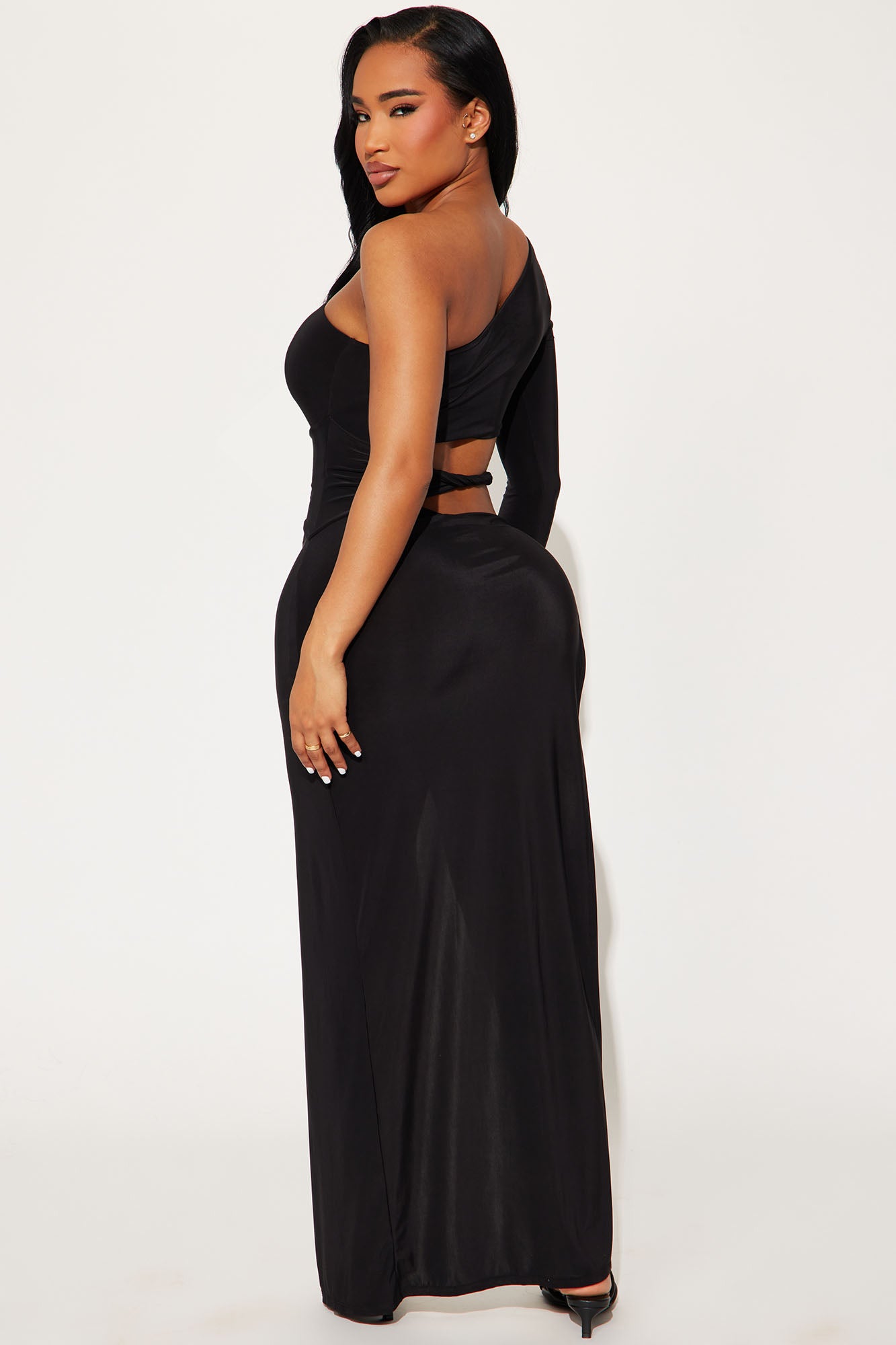 Vivian One Shoulder Jumpsuit - Black - Image 3