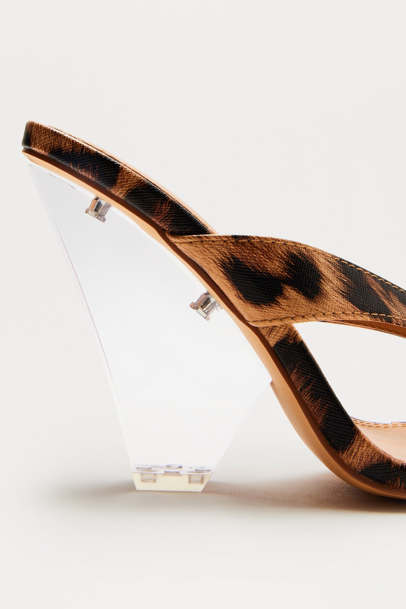 Rizzo Clear Thong Wedges - Leopard - Image 3