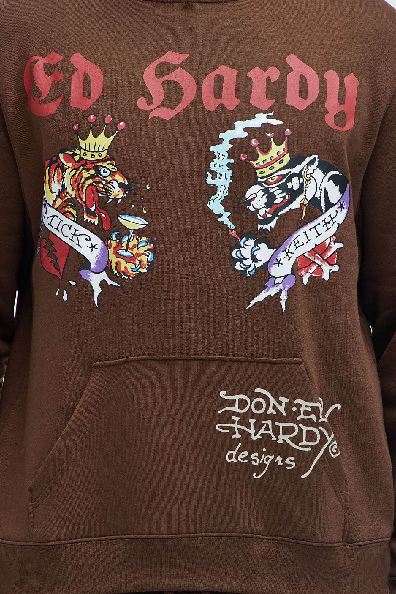 Ed Hardy Panther Tiger Hoodie - Chocolate - Image 3