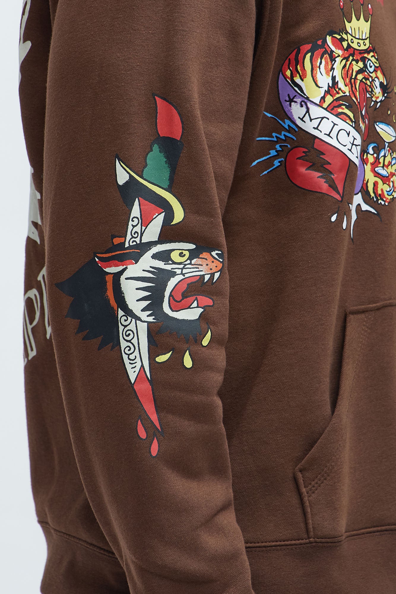 Ed Hardy Panther Tiger Hoodie - Chocolate - Image 4