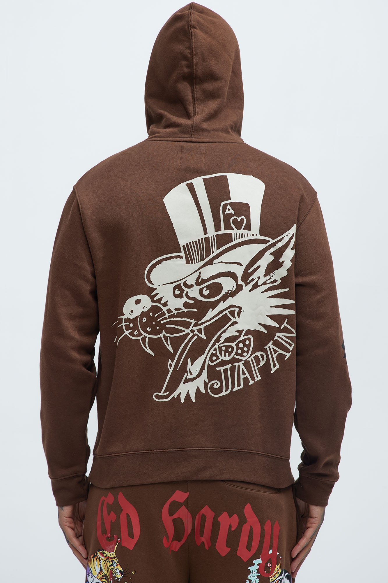 Ed Hardy Panther Tiger Hoodie - Chocolate - Image 5
