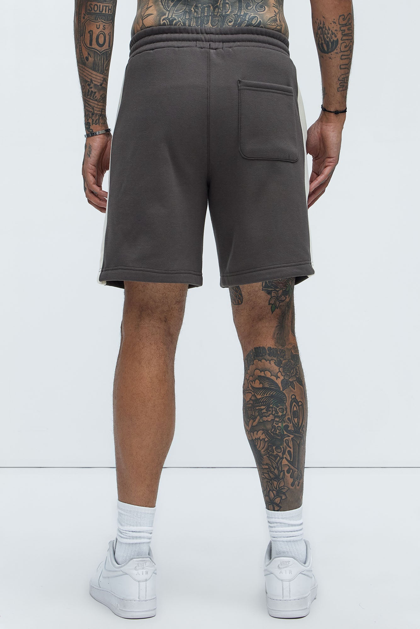 Tyson Oversized Heavyweight Striped Shorts - Olive - Image 5